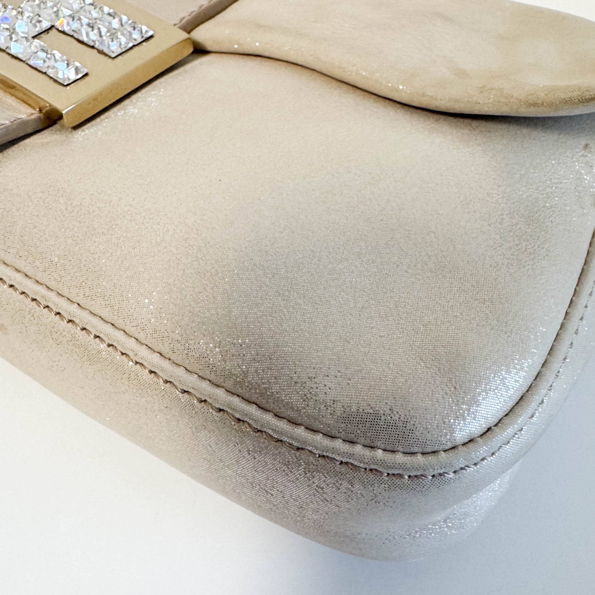 FENDI Baguette Champagne Gold Shoulder Bag Rhinestone Hardware, in , Sold by HIVE PRELOVED - Shoulder Bags, ,