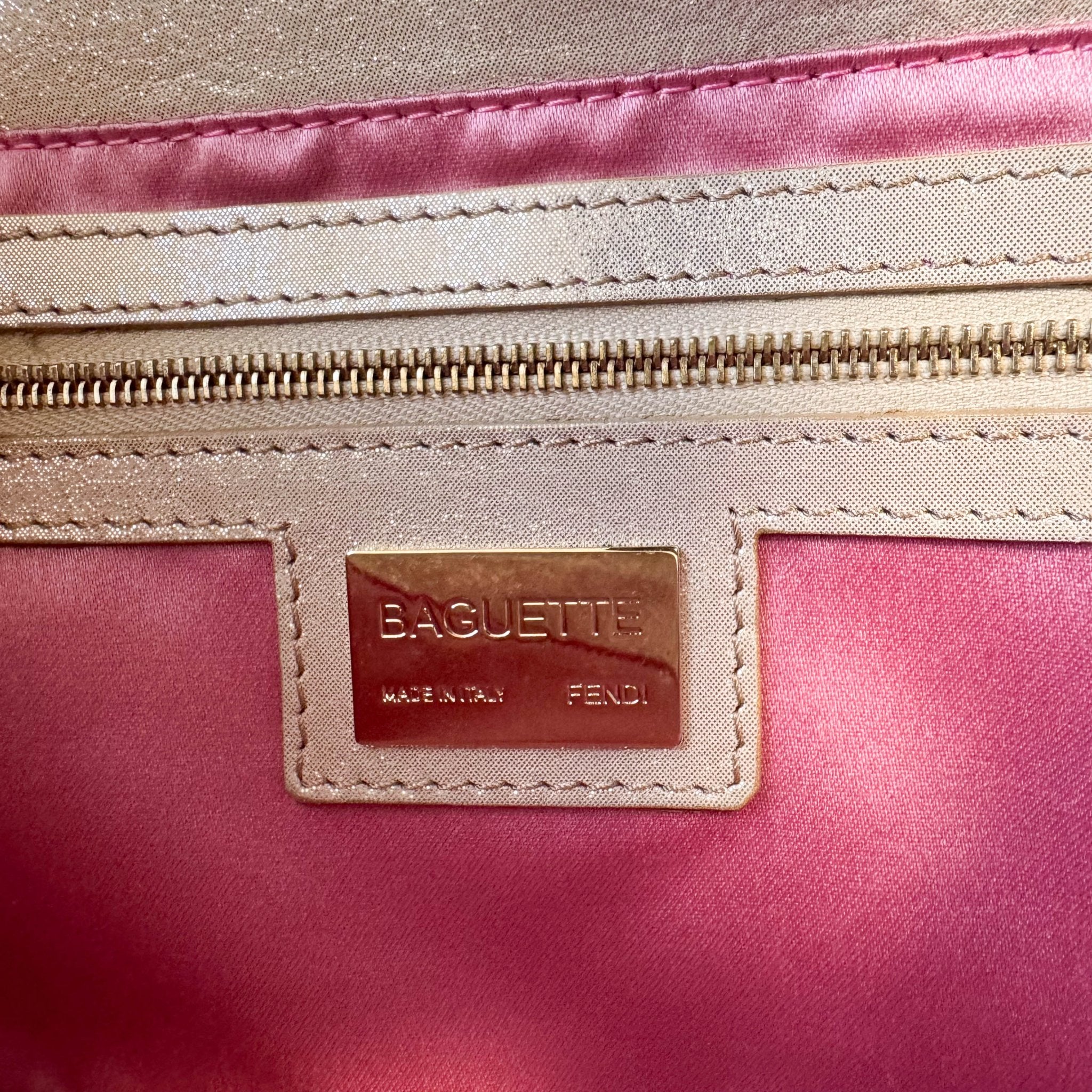 FENDI Baguette Champagne Gold Shoulder Bag Rhinestone Hardware, in , Sold by HIVE PRELOVED - Shoulder Bags, ,