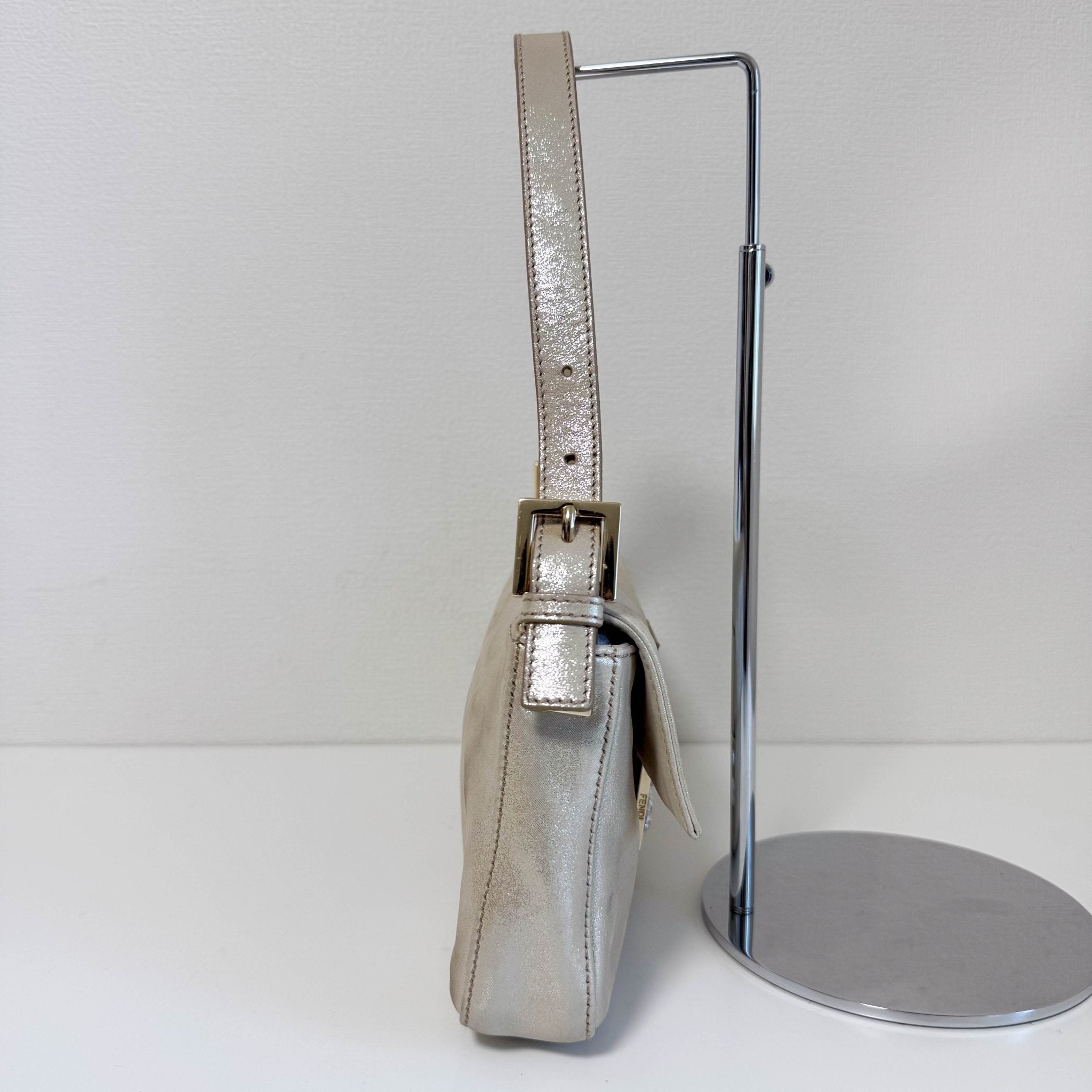 FENDI Baguette Champagne Gold Shoulder Bag Rhinestone Hardware, in , Sold by HIVE PRELOVED - Shoulder Bags, ,