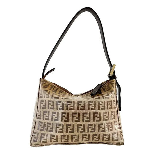 FENDI Baguette Cloth Handbag, Brown in Patent Leather, Sold by HIVE PRELOVED - , ,
