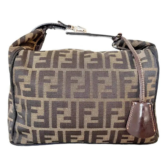 FENDI Baguette Cloth Handbag, Cotton Canvas in Brown, Sold by HIVE PRELOVED - , ,