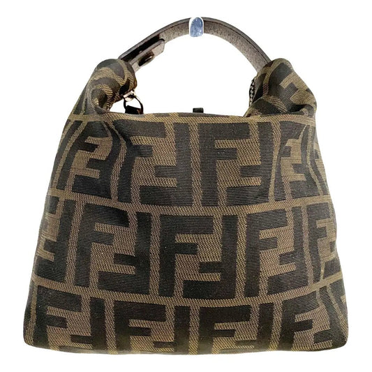 FENDI Baguette Cloth Handbag, Brown in Cotton Canvas, Sold by HIVE PRELOVED - , ,