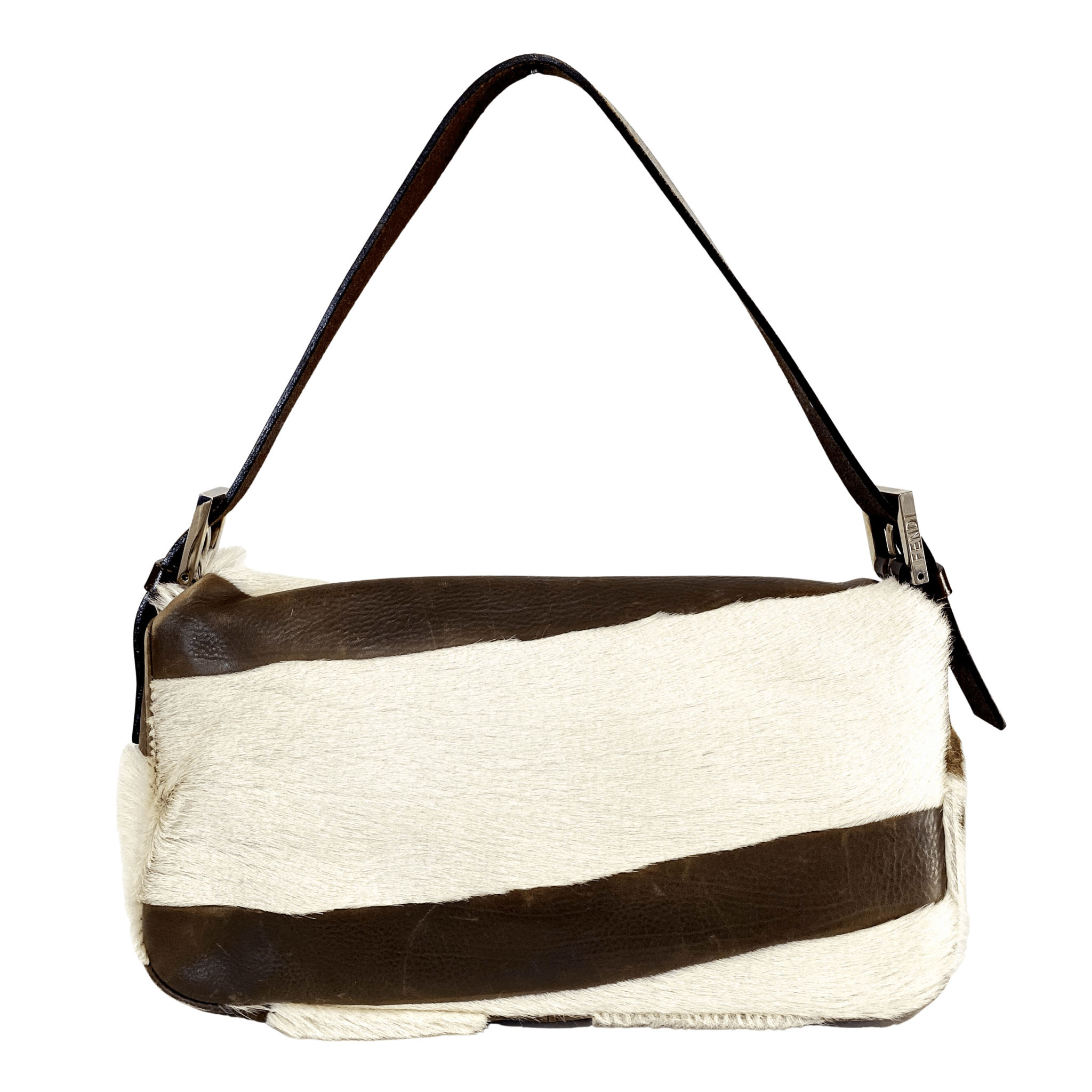 FENDI Baguette Cow Print Pony Hair Shoulder Bag, in , Sold by HIVE PRELOVED - Shoulder Bags, ,