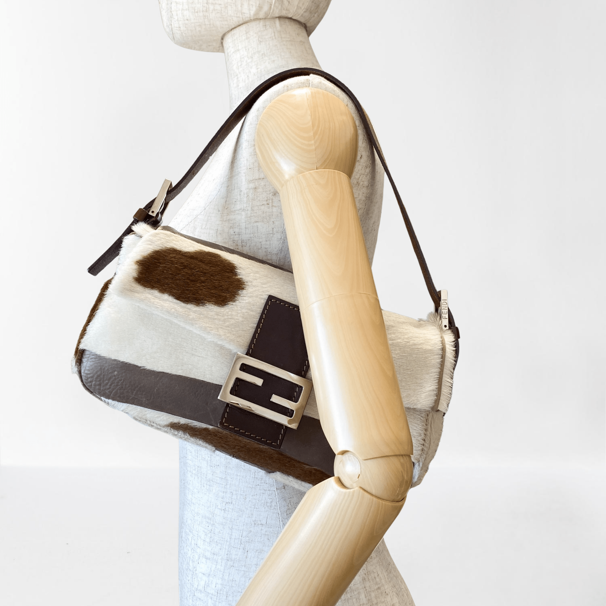 FENDI Baguette Cow Print Pony Hair Shoulder Bag, in , Sold by HIVE PRELOVED - Shoulder Bags, ,