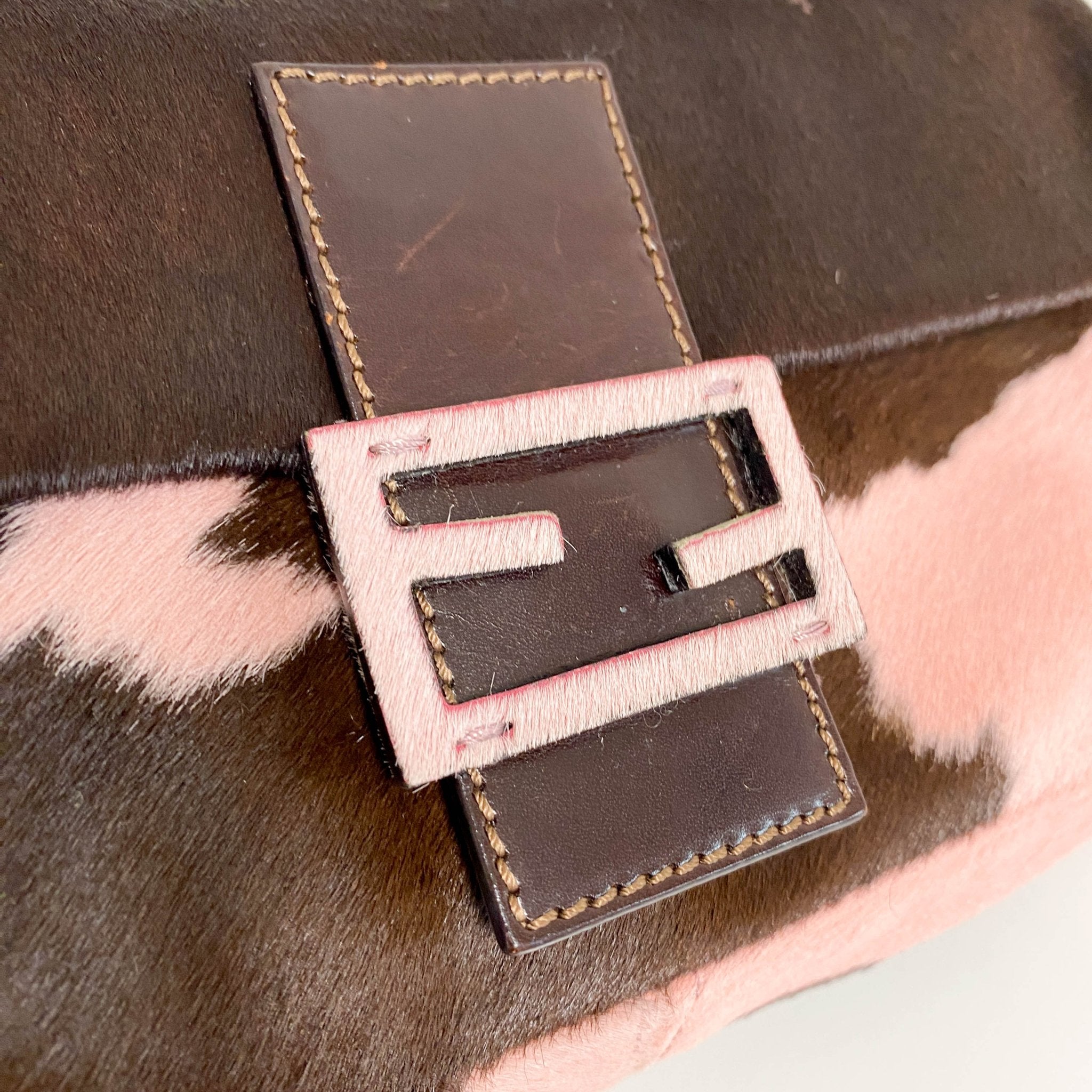 FENDI Baguette Cow Printed Pink Pony Hair Shoulder Bag, in , Sold by HIVE PRELOVED - Shoulder Bags, ,