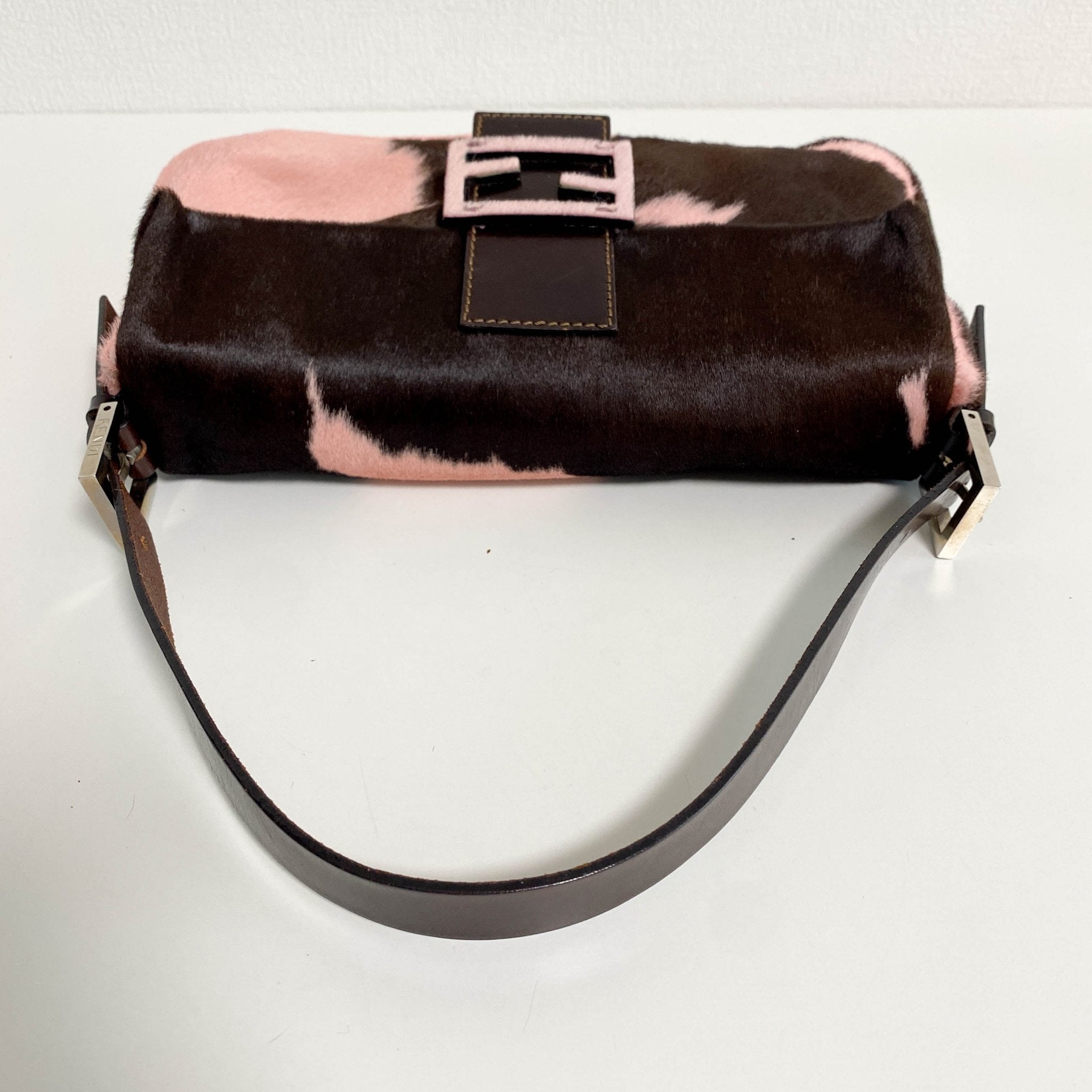 FENDI Baguette Cow Printed Pink Pony Hair Shoulder Bag, in , Sold by HIVE PRELOVED - Shoulder Bags, ,