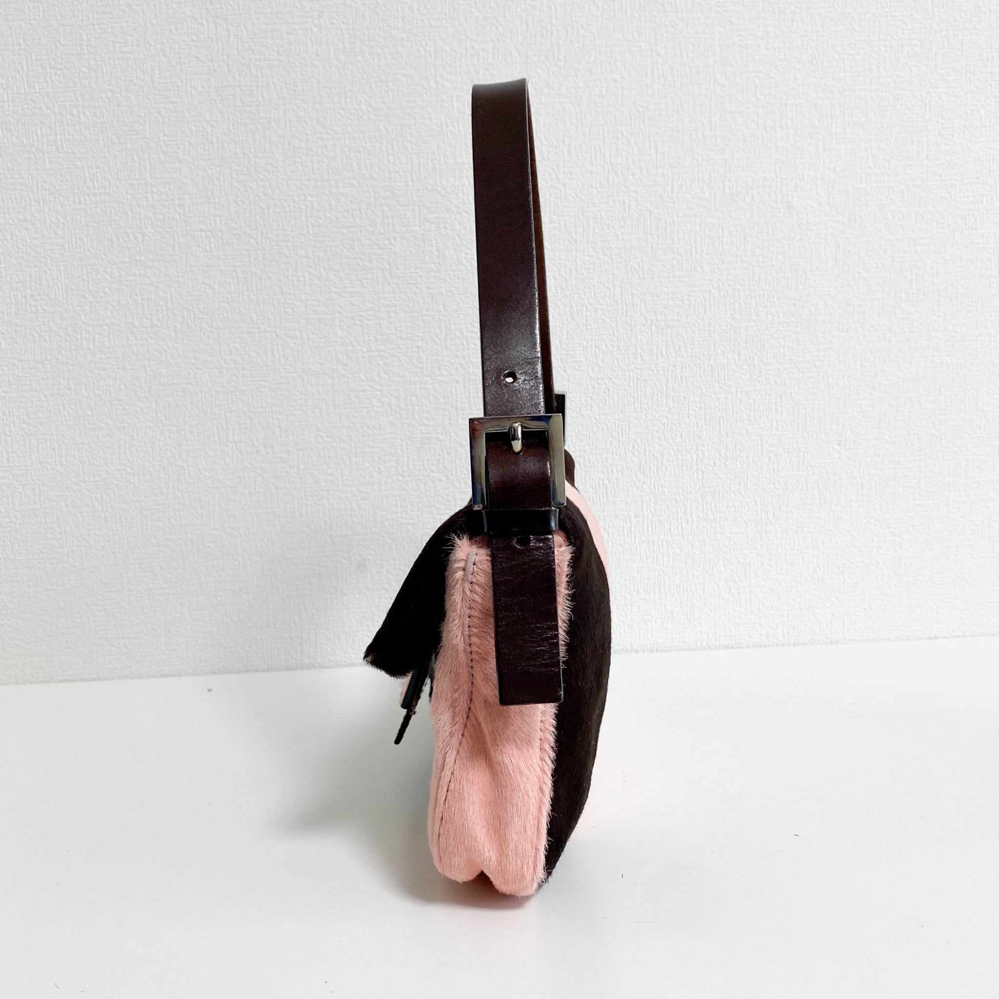 FENDI Baguette Cow Printed Pink Pony Hair Shoulder Bag, in , Sold by HIVE PRELOVED - Shoulder Bags, ,