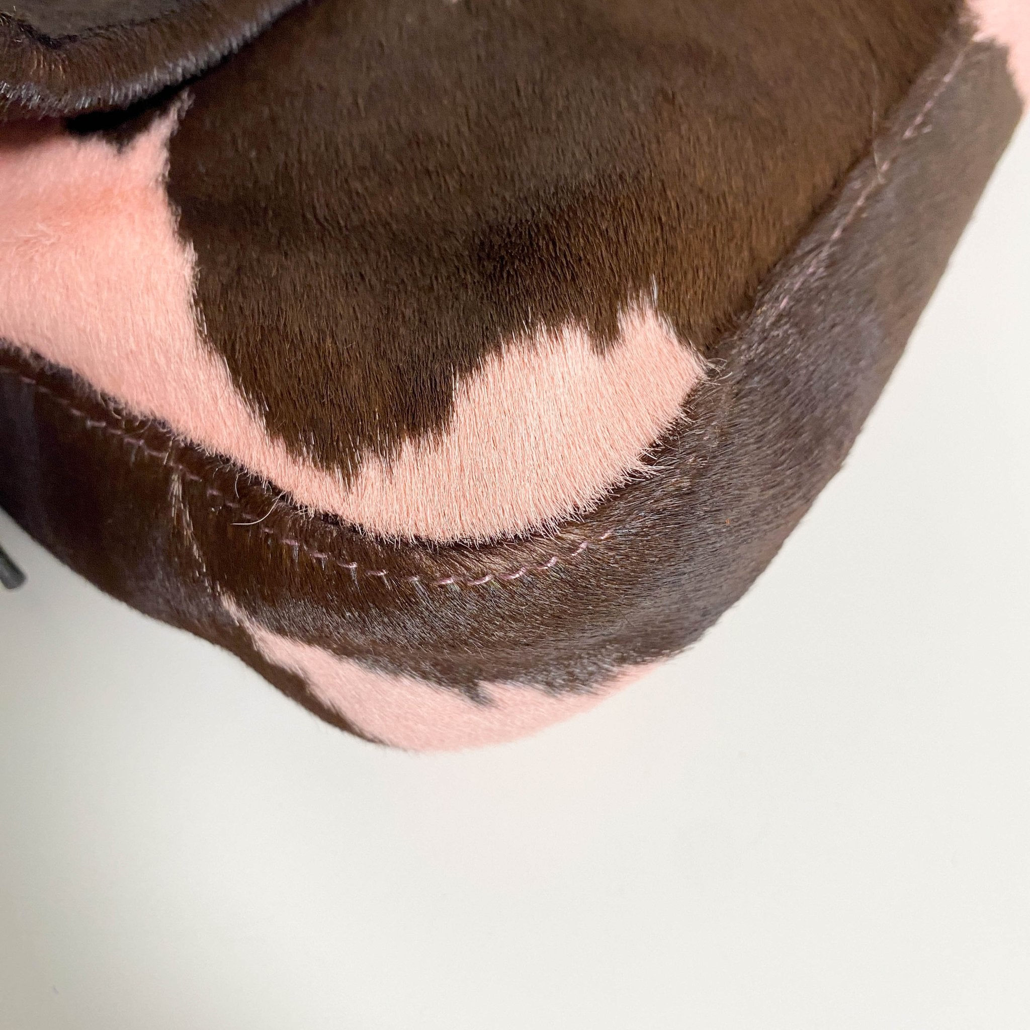 FENDI Baguette Cow Printed Pink Pony Hair Shoulder Bag, in , Sold by HIVE PRELOVED - Shoulder Bags, ,