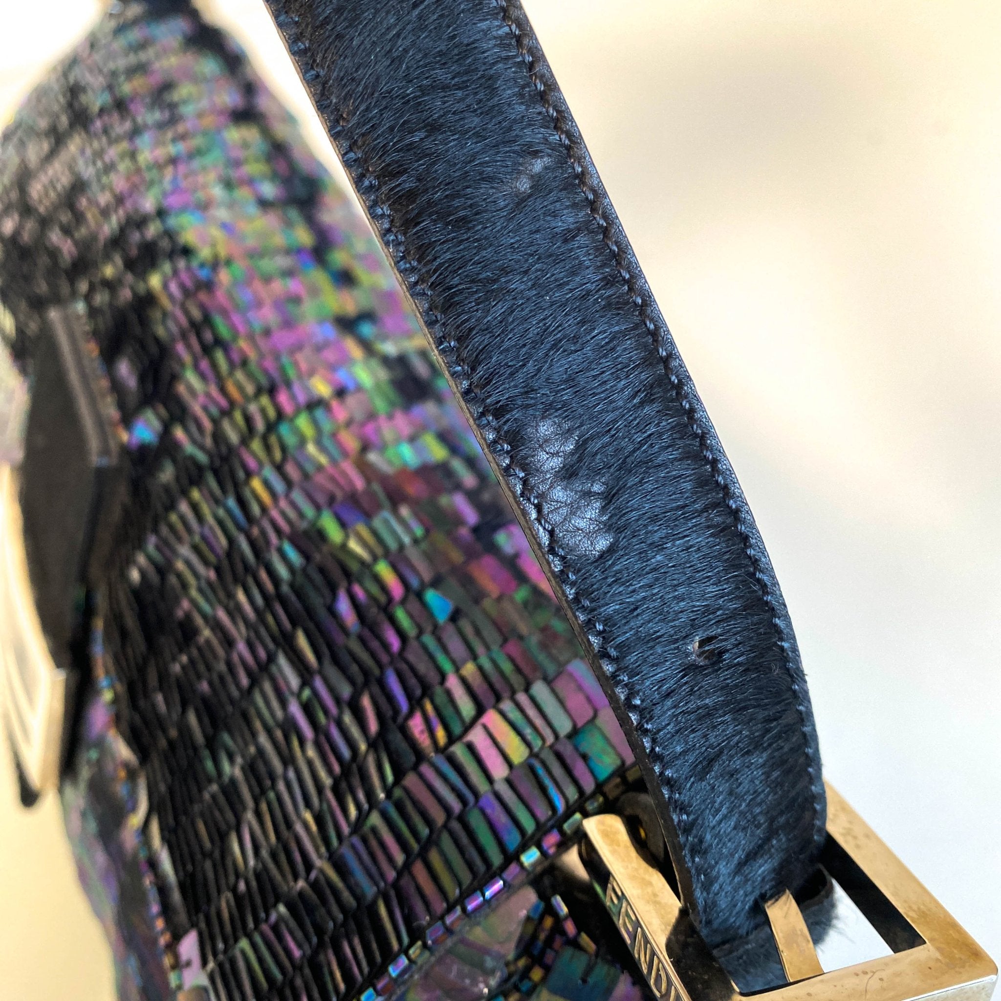 FENDI Baguette Dark Metallic Blue Sequin Shoulder Bag, in , Sold by HIVE PRELOVED - Shoulder Bags, ,