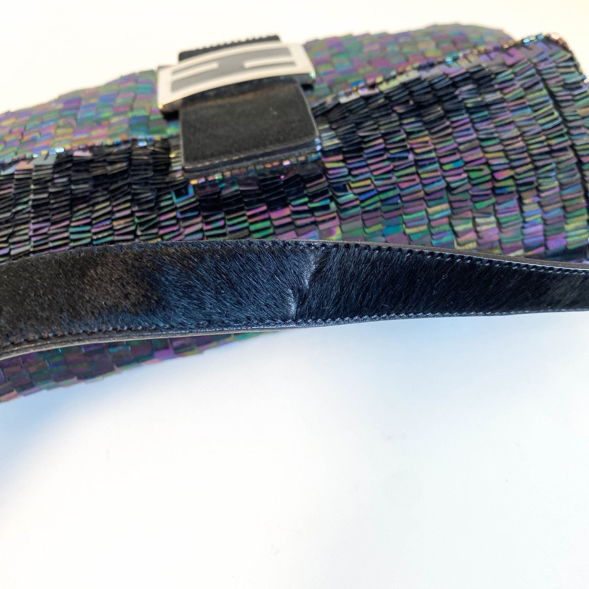 FENDI Baguette Dark Metallic Blue Sequin Shoulder Bag, in , Sold by HIVE PRELOVED - Shoulder Bags, ,