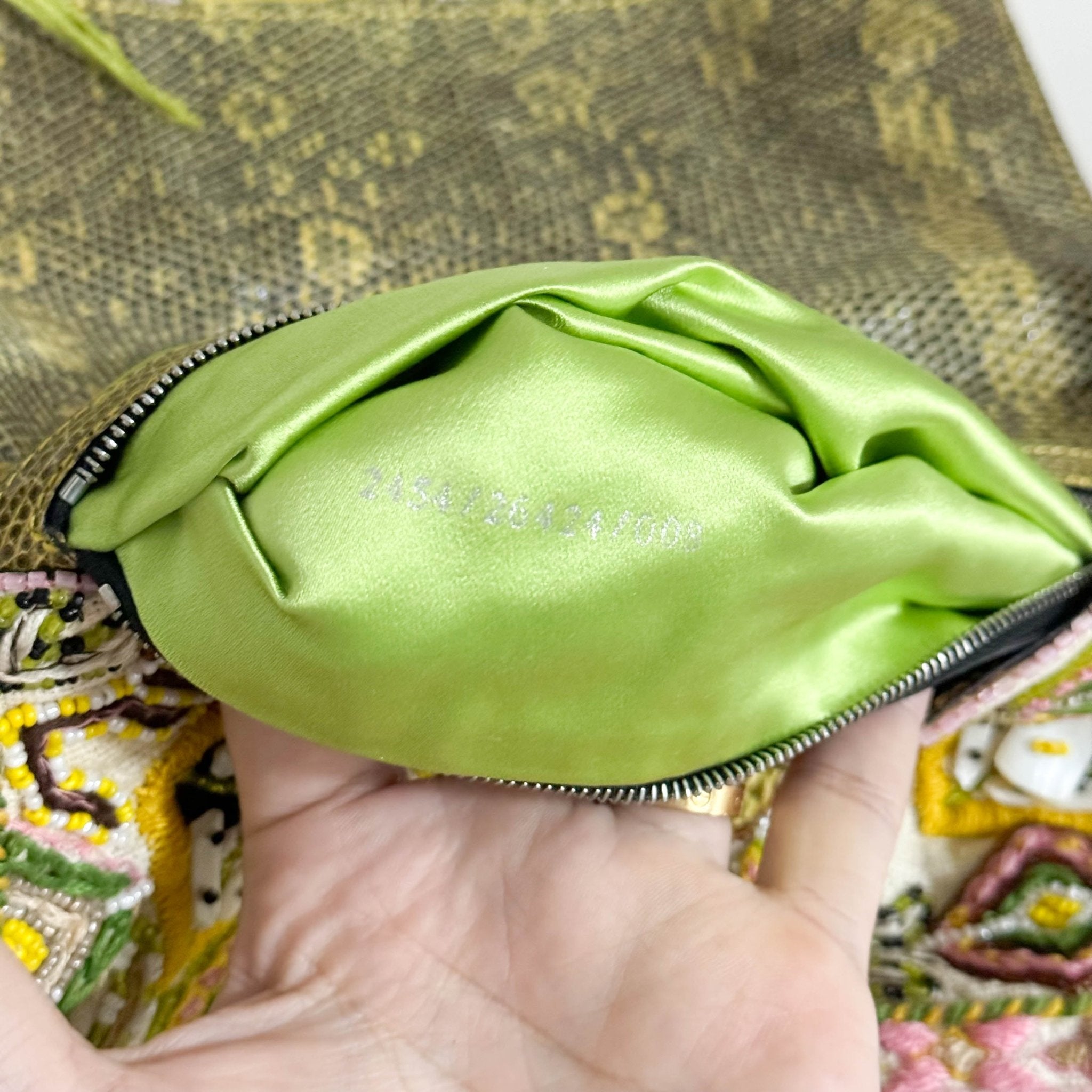 FENDI Baguette Embroidered Beaded Pink / Green Shoulder Bag, in , Sold by HIVE PRELOVED - Shoulder Bags, ,