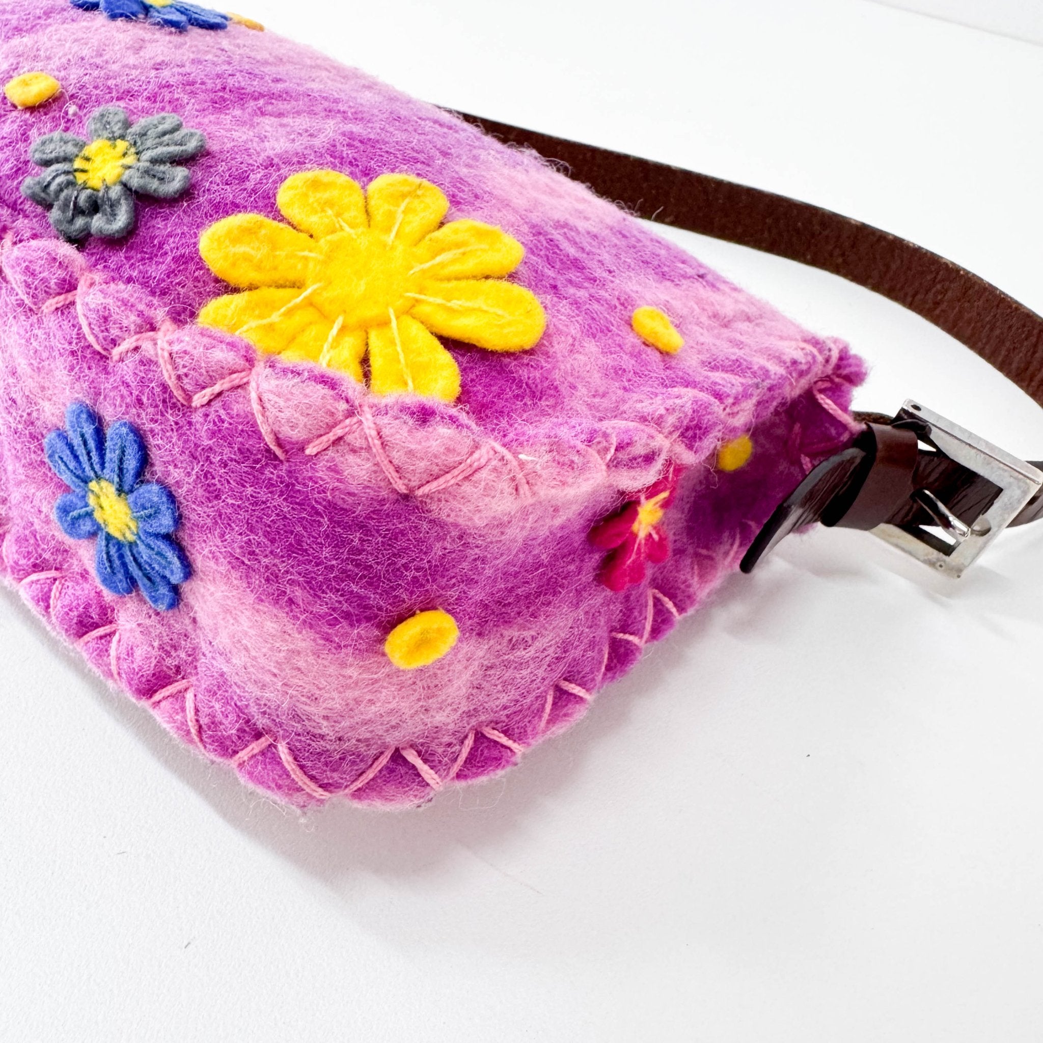 FENDI Baguette Embroidered Pink Wool, in , Sold by HIVE PRELOVED - Shoulder Bags, ,