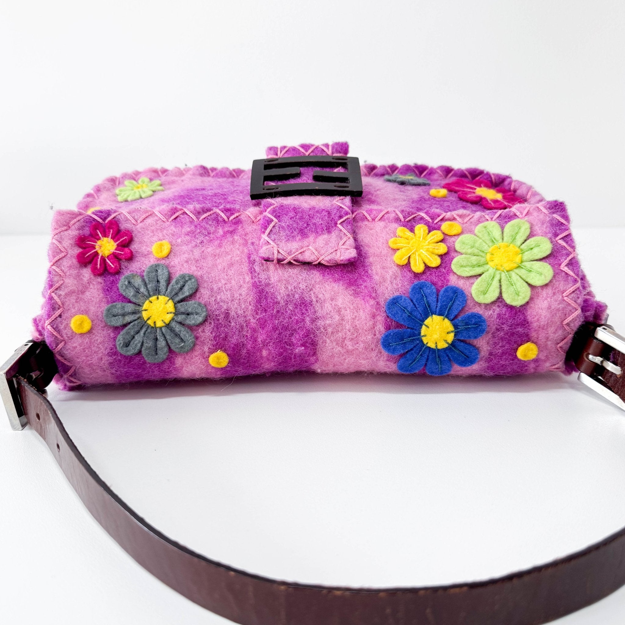 FENDI Baguette Embroidered Pink Wool, in , Sold by HIVE PRELOVED - Shoulder Bags, ,