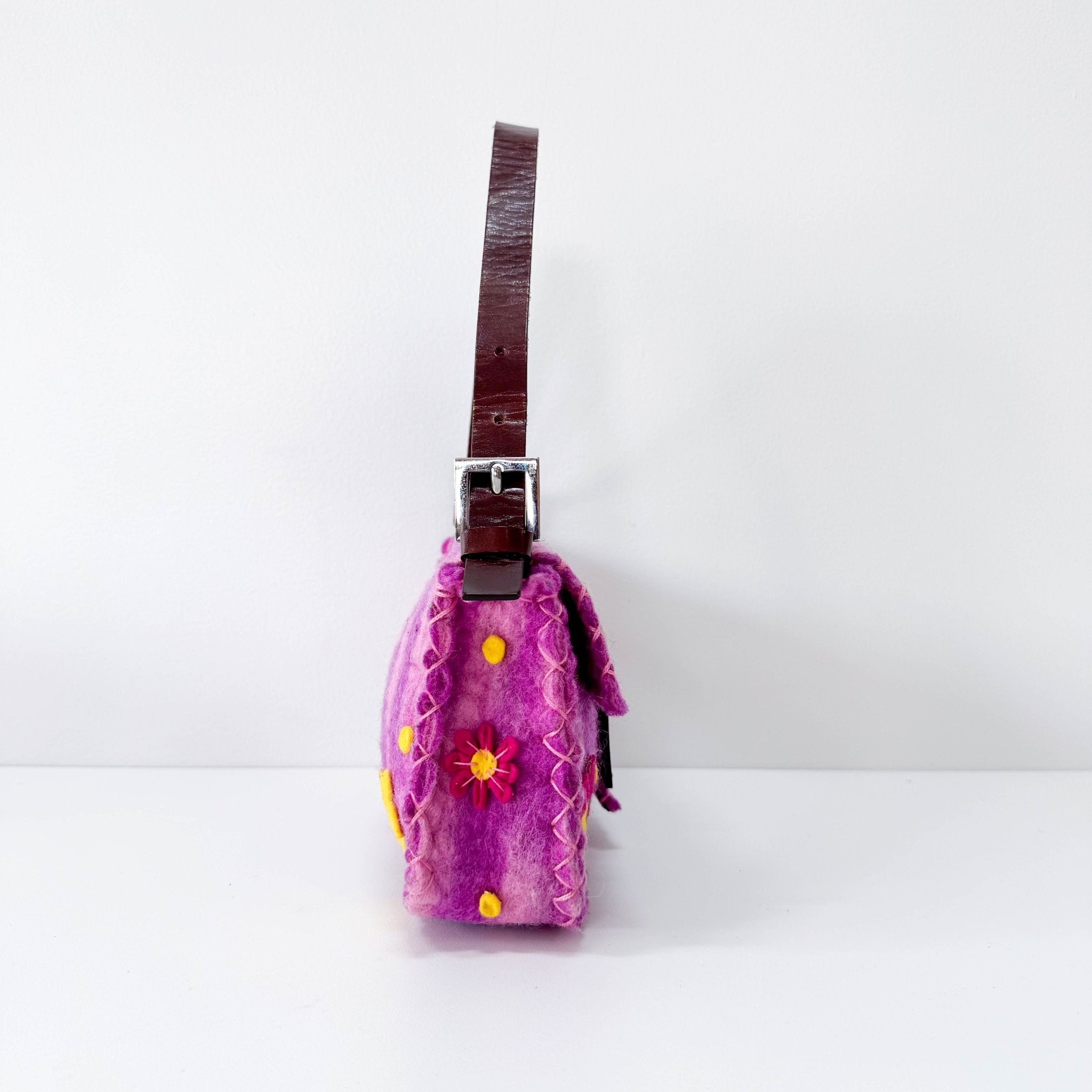 FENDI Baguette Embroidered Pink Wool, in , Sold by HIVE PRELOVED - Shoulder Bags, ,