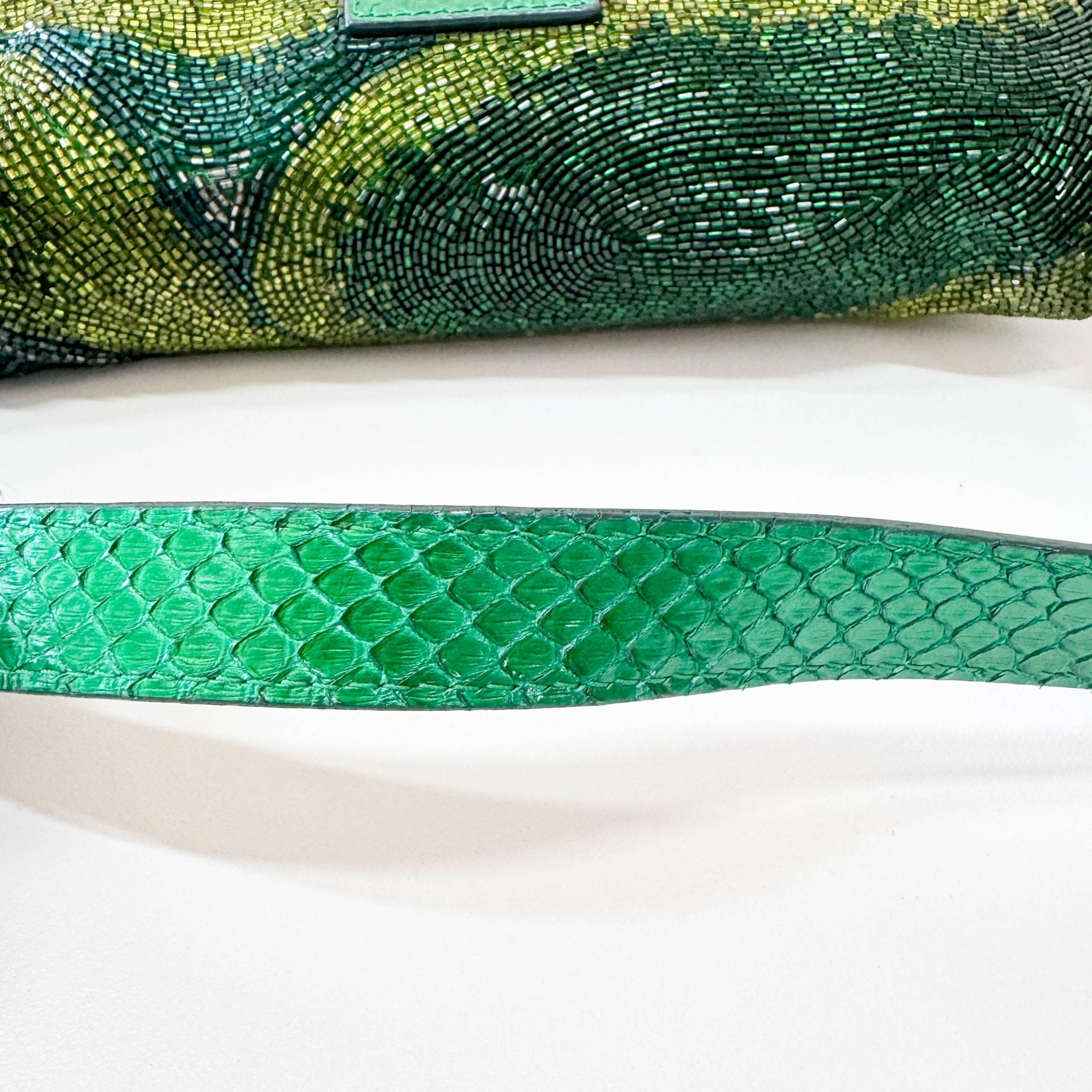 FENDI Baguette Emerald Green Beads & Crystals Shoulder Bag, in , Sold by HIVE PRELOVED - Shoulder Bags, ,