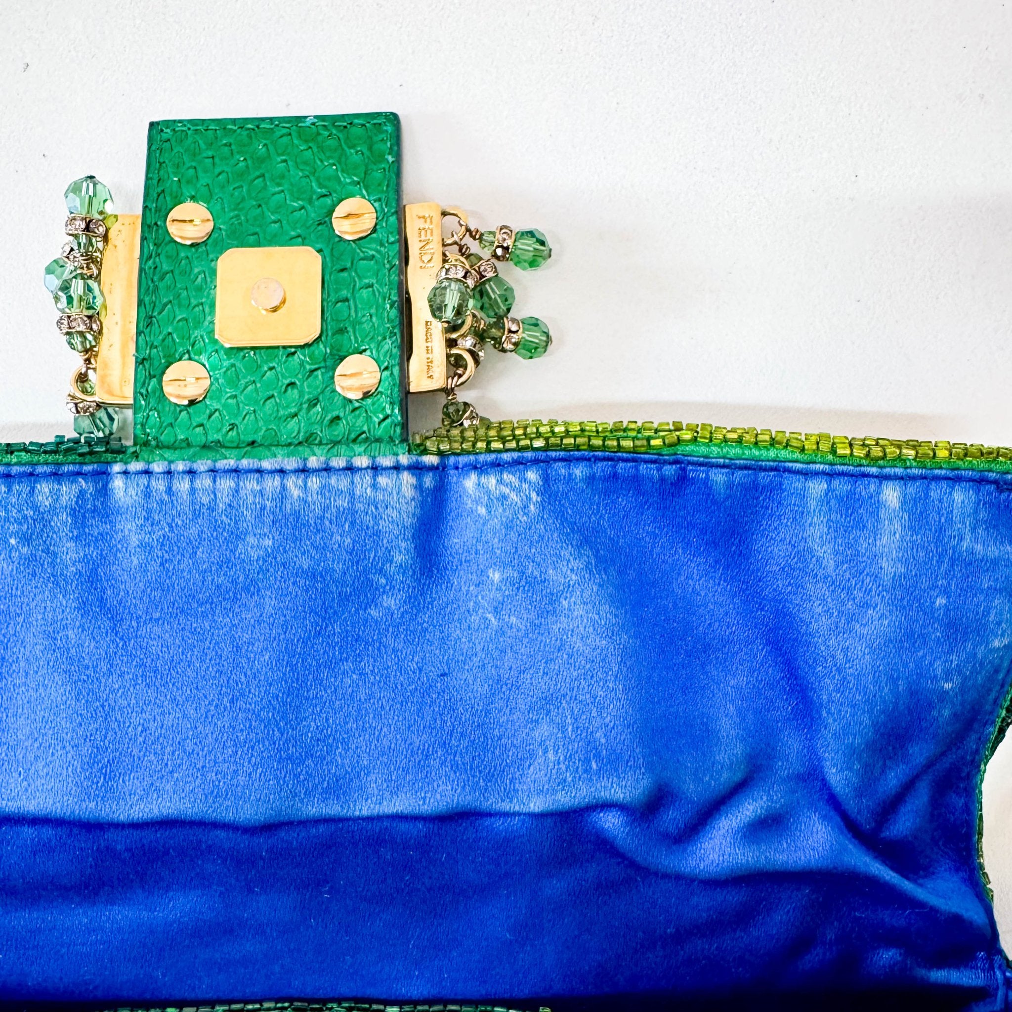 FENDI Baguette Emerald Green Beads & Crystals Shoulder Bag, in , Sold by HIVE PRELOVED - Shoulder Bags, ,