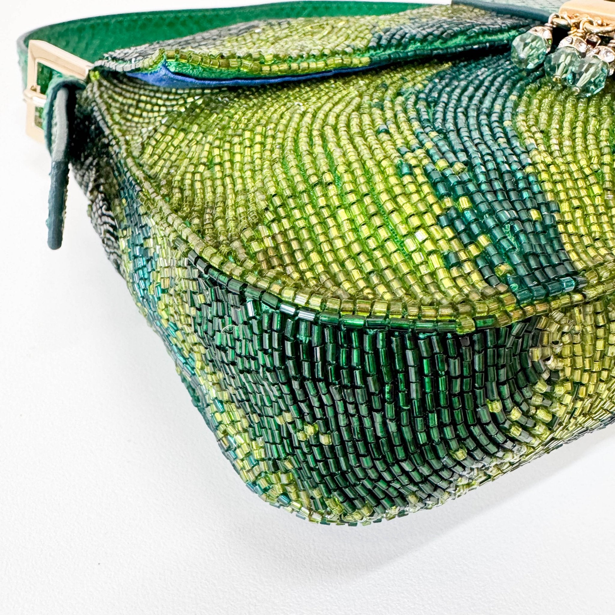 FENDI Baguette Emerald Green Beads & Crystals Shoulder Bag, in , Sold by HIVE PRELOVED - Shoulder Bags, ,