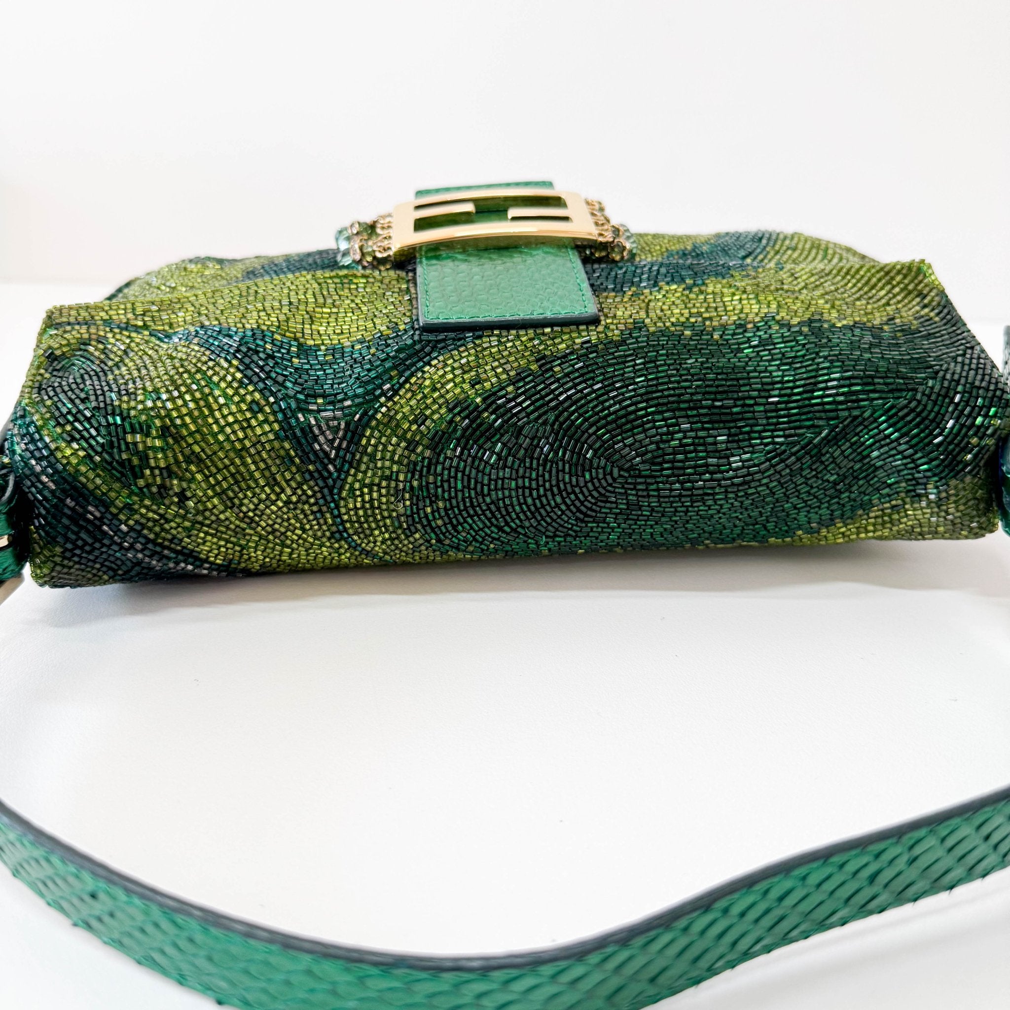 FENDI Baguette Emerald Green Beads & Crystals Shoulder Bag, in , Sold by HIVE PRELOVED - Shoulder Bags, ,