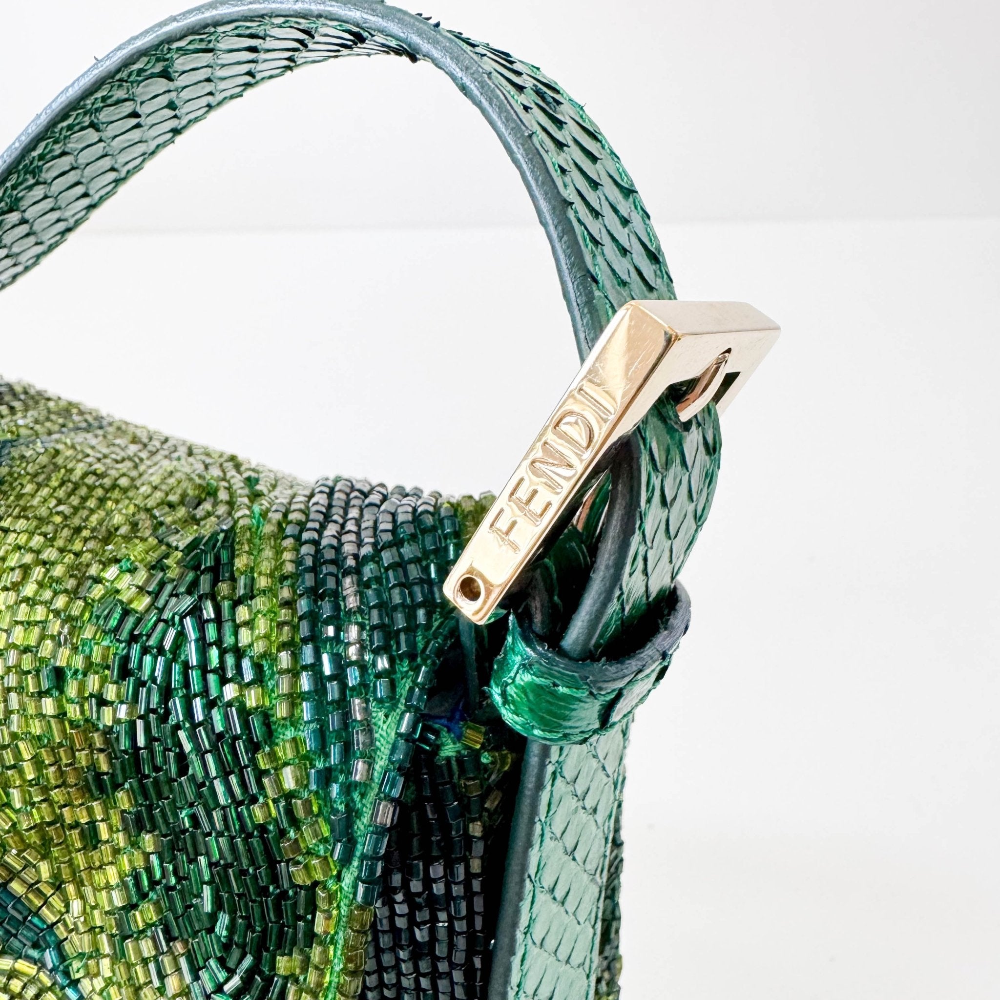 FENDI Baguette Emerald Green Beads & Crystals Shoulder Bag, in , Sold by HIVE PRELOVED - Shoulder Bags, ,