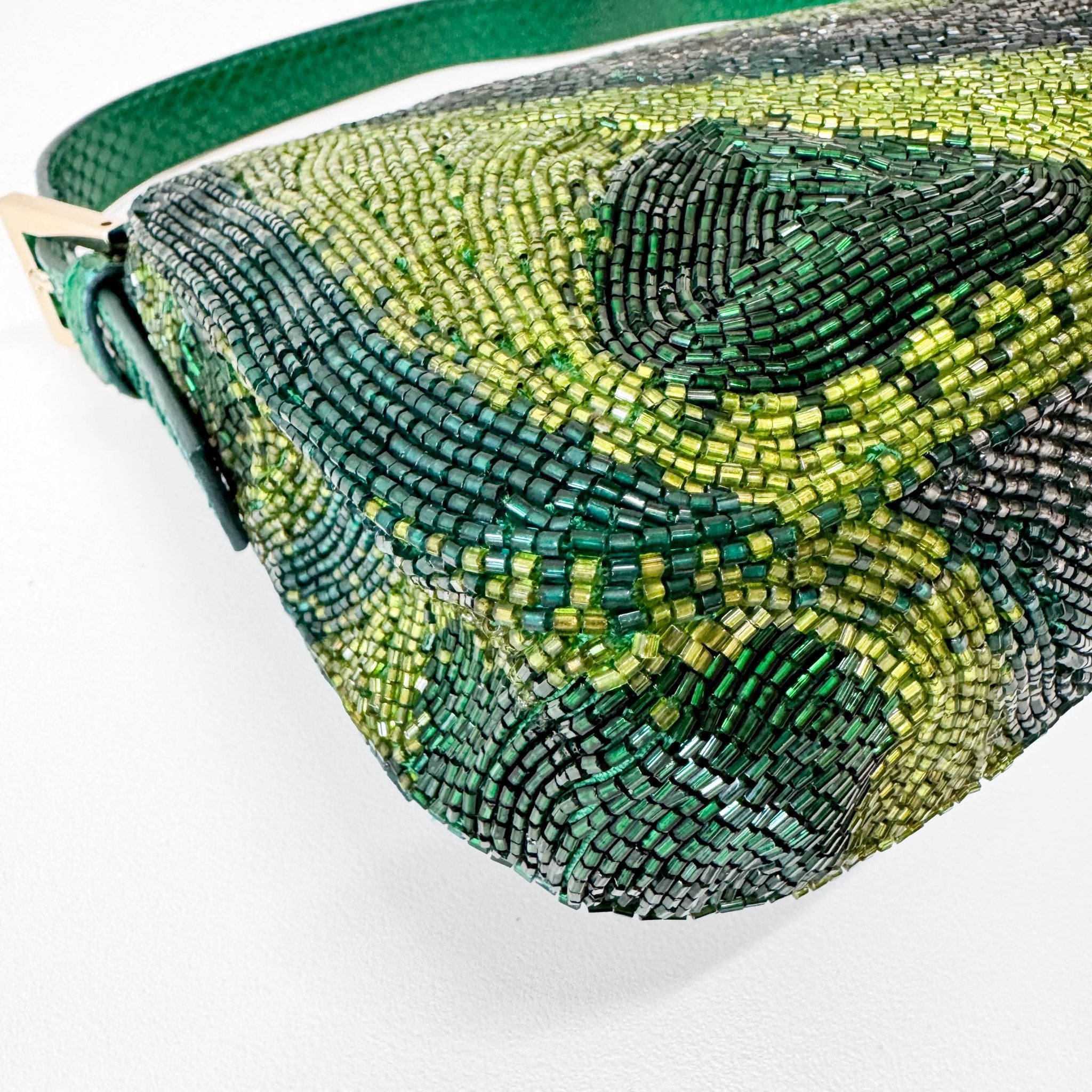 FENDI Baguette Emerald Green Beads & Crystals Shoulder Bag, in , Sold by HIVE PRELOVED - Shoulder Bags, ,