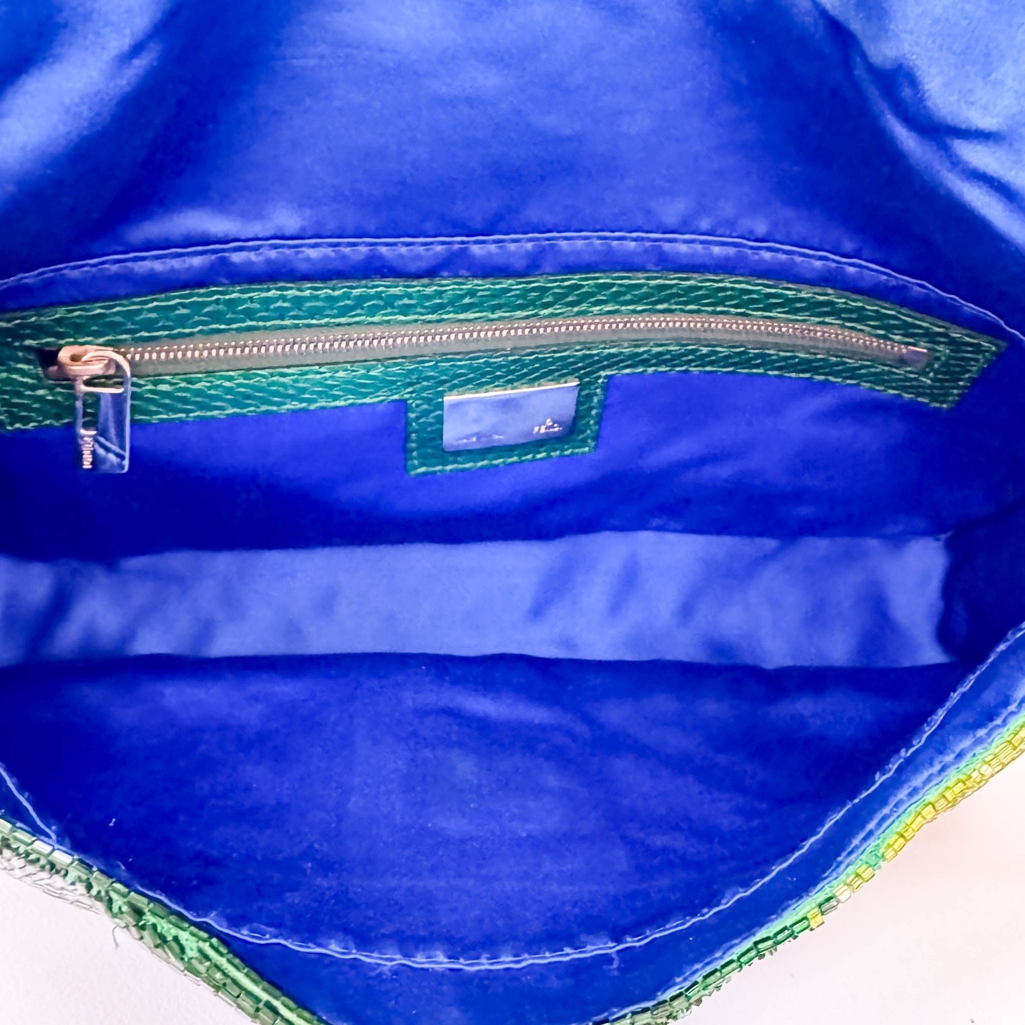 FENDI Baguette Emerald Green Beads & Crystals Shoulder Bag, in , Sold by HIVE PRELOVED - Shoulder Bags, ,