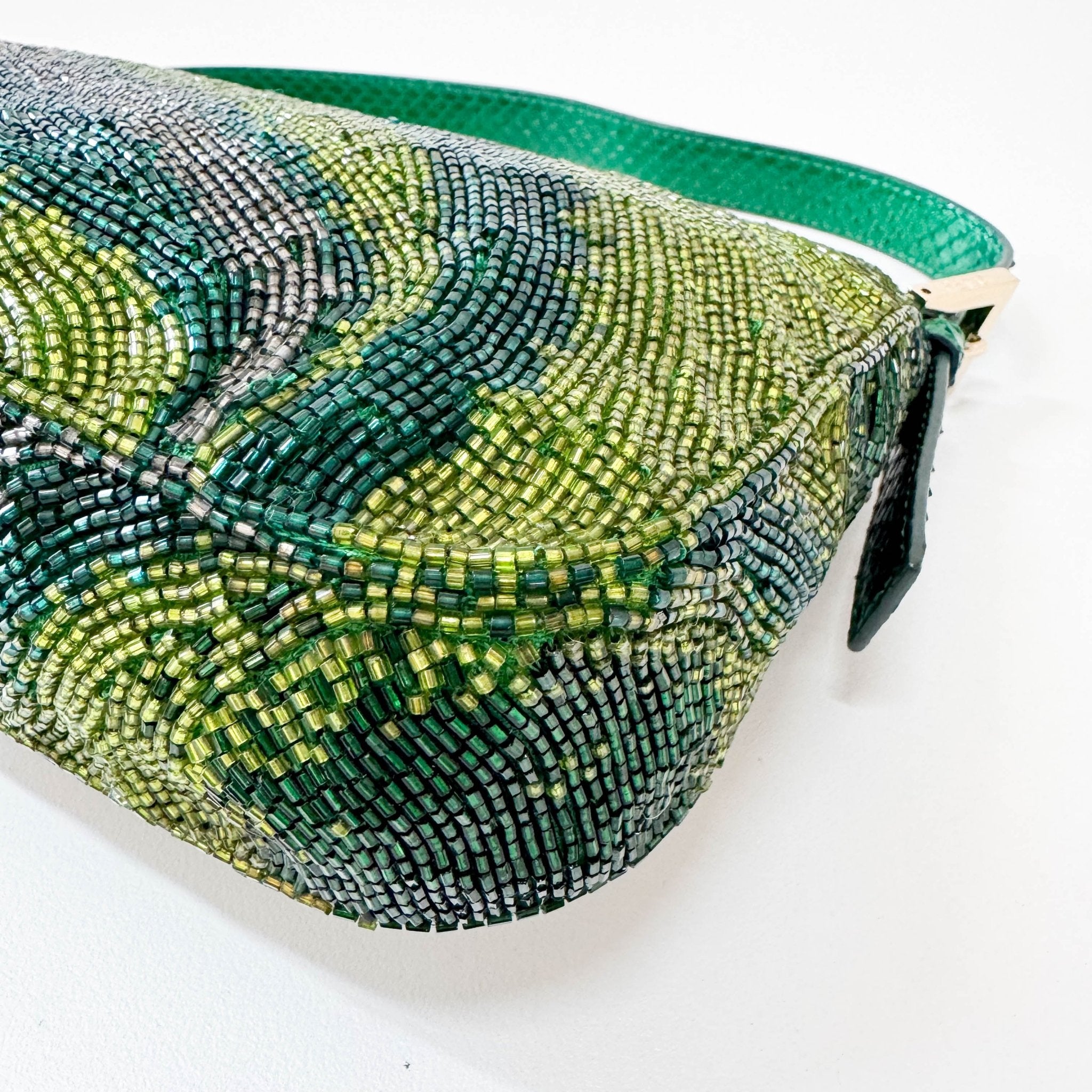 FENDI Baguette Emerald Green Beads & Crystals Shoulder Bag, in , Sold by HIVE PRELOVED - Shoulder Bags, ,