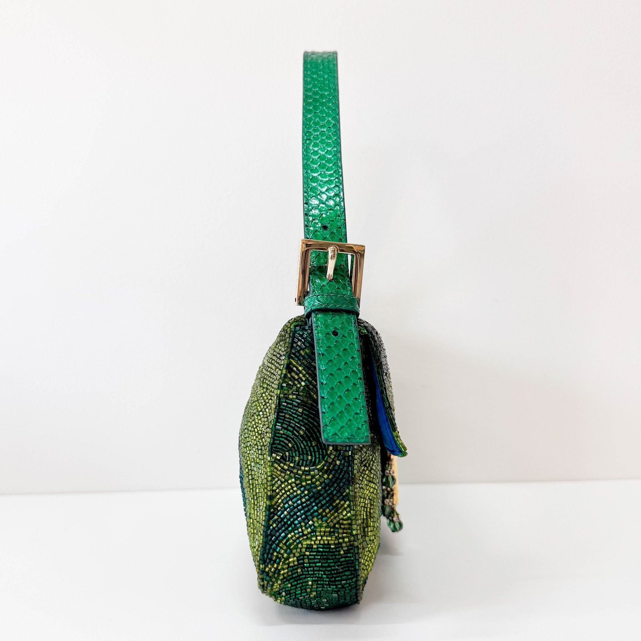 FENDI Baguette Emerald Green Beads & Crystals Shoulder Bag, in , Sold by HIVE PRELOVED - Shoulder Bags, ,