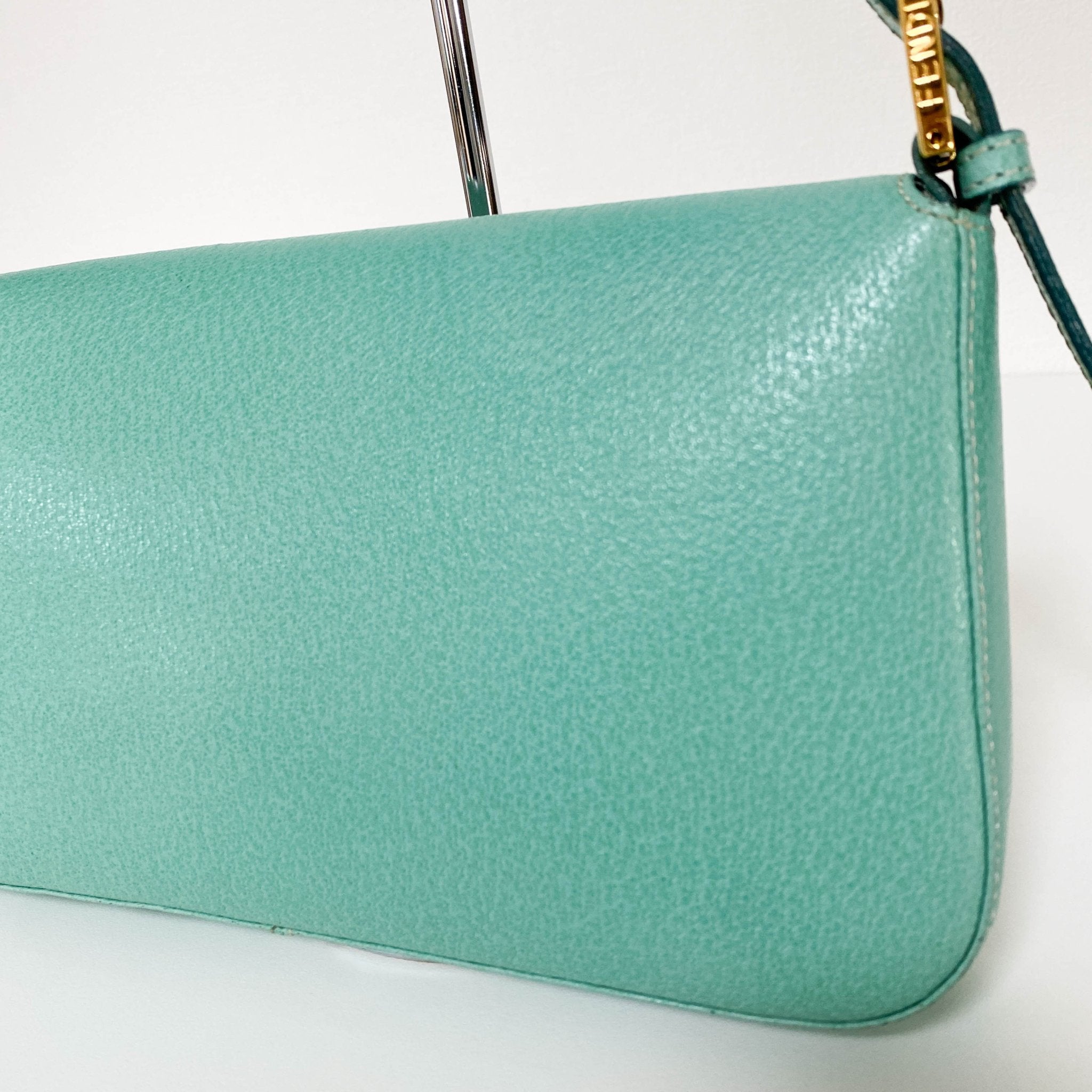 FENDI Baguette Emerald Green Leather Marble Hardware Shoulder Bag, in , Sold by HIVE PRELOVED - Shoulder Bags, ,