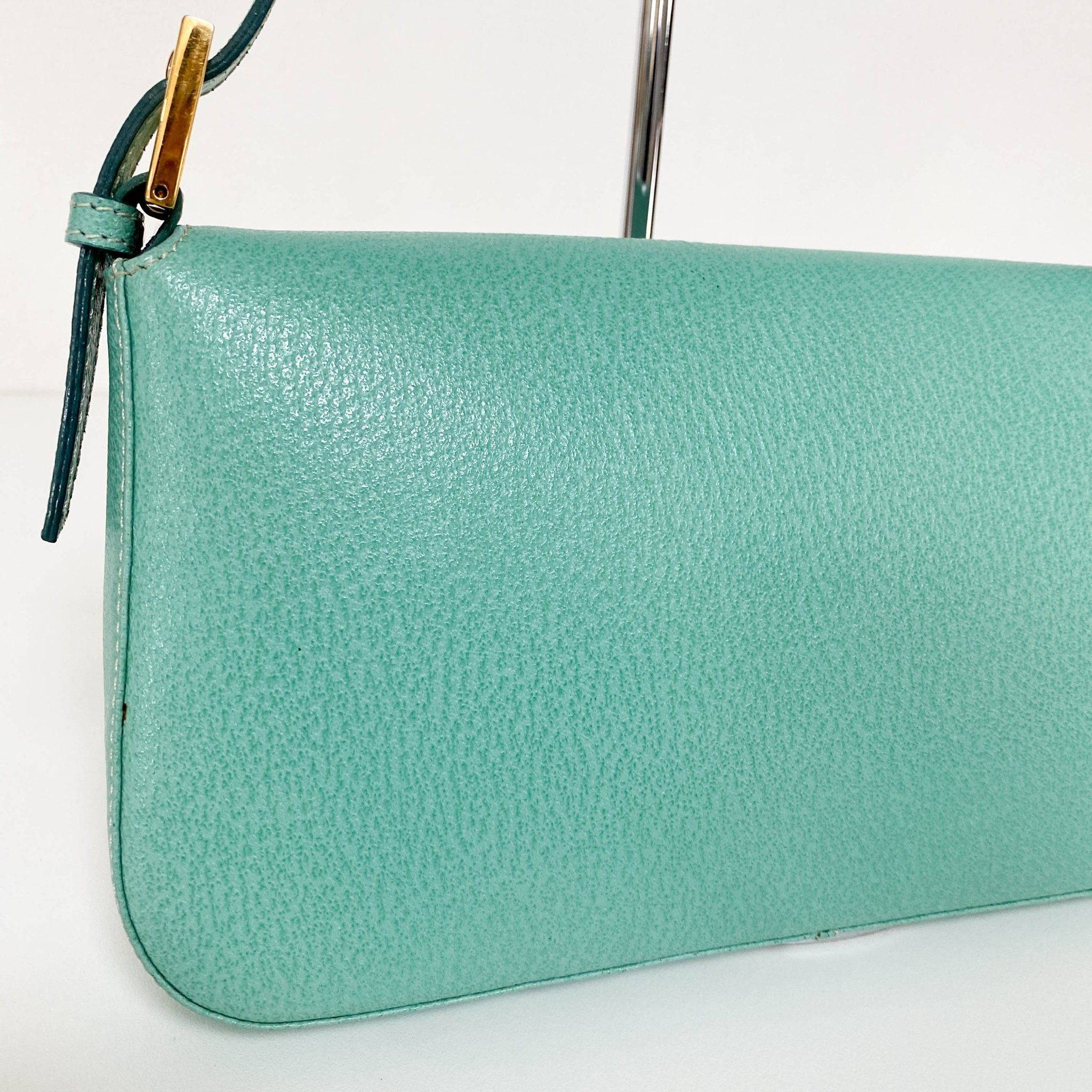 FENDI Baguette Emerald Green Leather Marble Hardware Shoulder Bag, in , Sold by HIVE PRELOVED - Shoulder Bags, ,