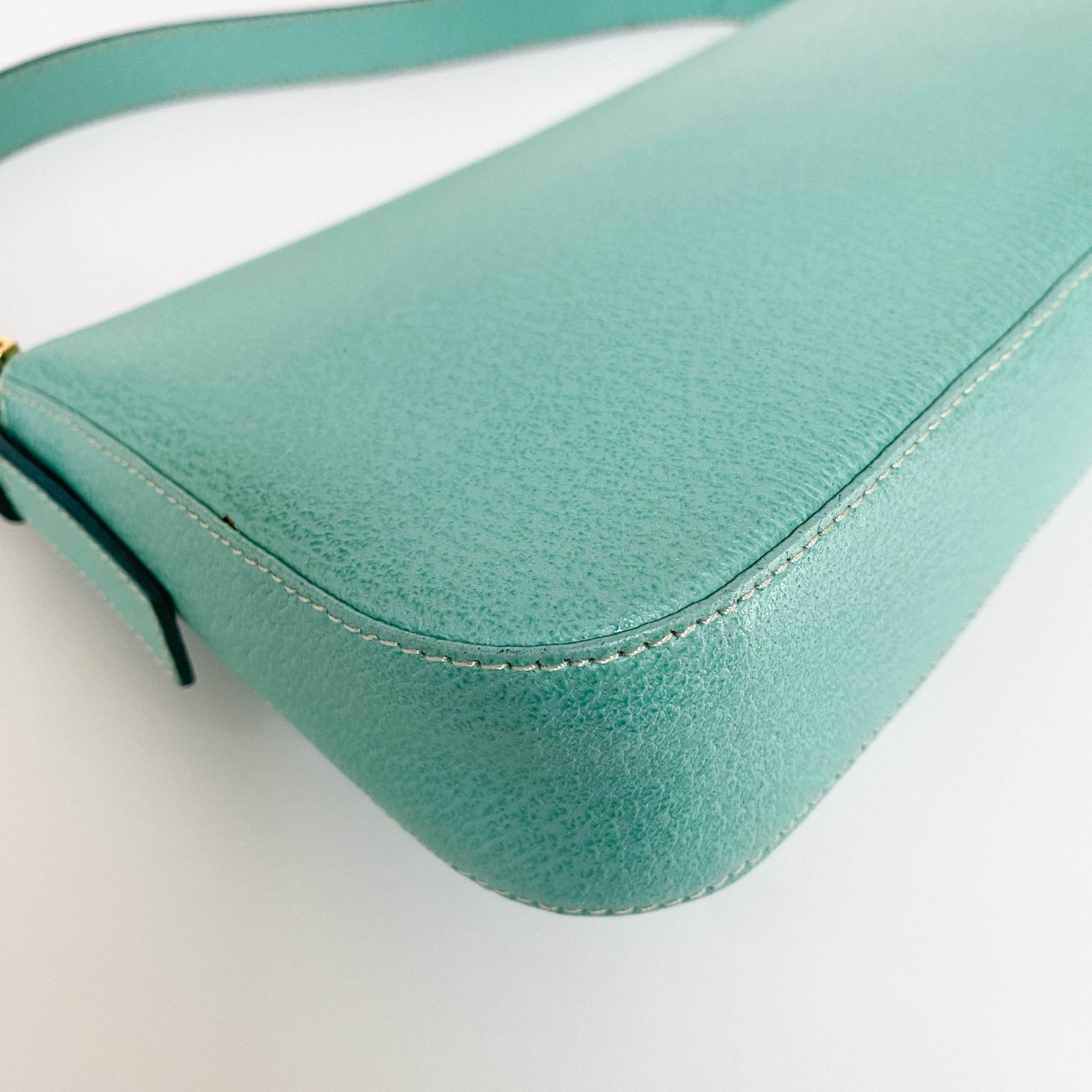 FENDI Baguette Emerald Green Leather Marble Hardware Shoulder Bag, in , Sold by HIVE PRELOVED - Shoulder Bags, ,