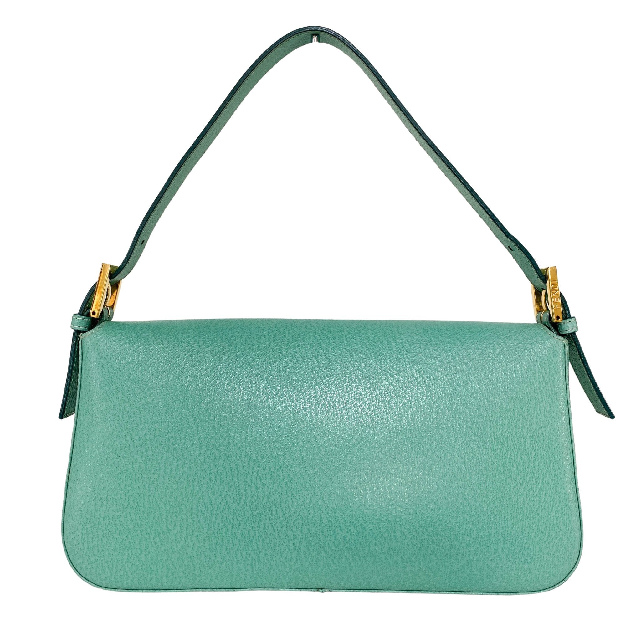FENDI Baguette Emerald Green Leather Marble Hardware Shoulder Bag, in , Sold by HIVE PRELOVED - Shoulder Bags, ,