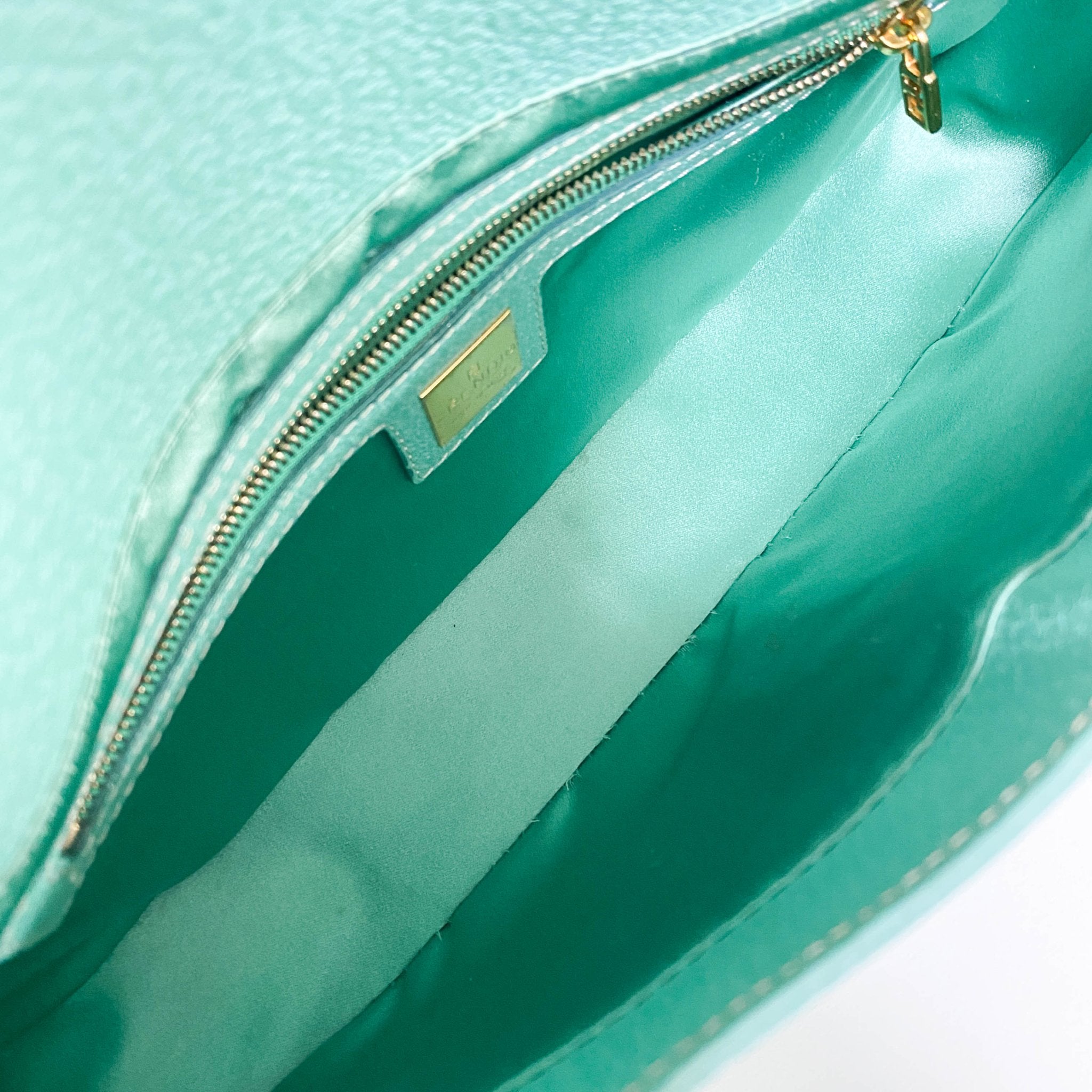 FENDI Baguette Emerald Green Leather Marble Hardware Shoulder Bag, in , Sold by HIVE PRELOVED - Shoulder Bags, ,