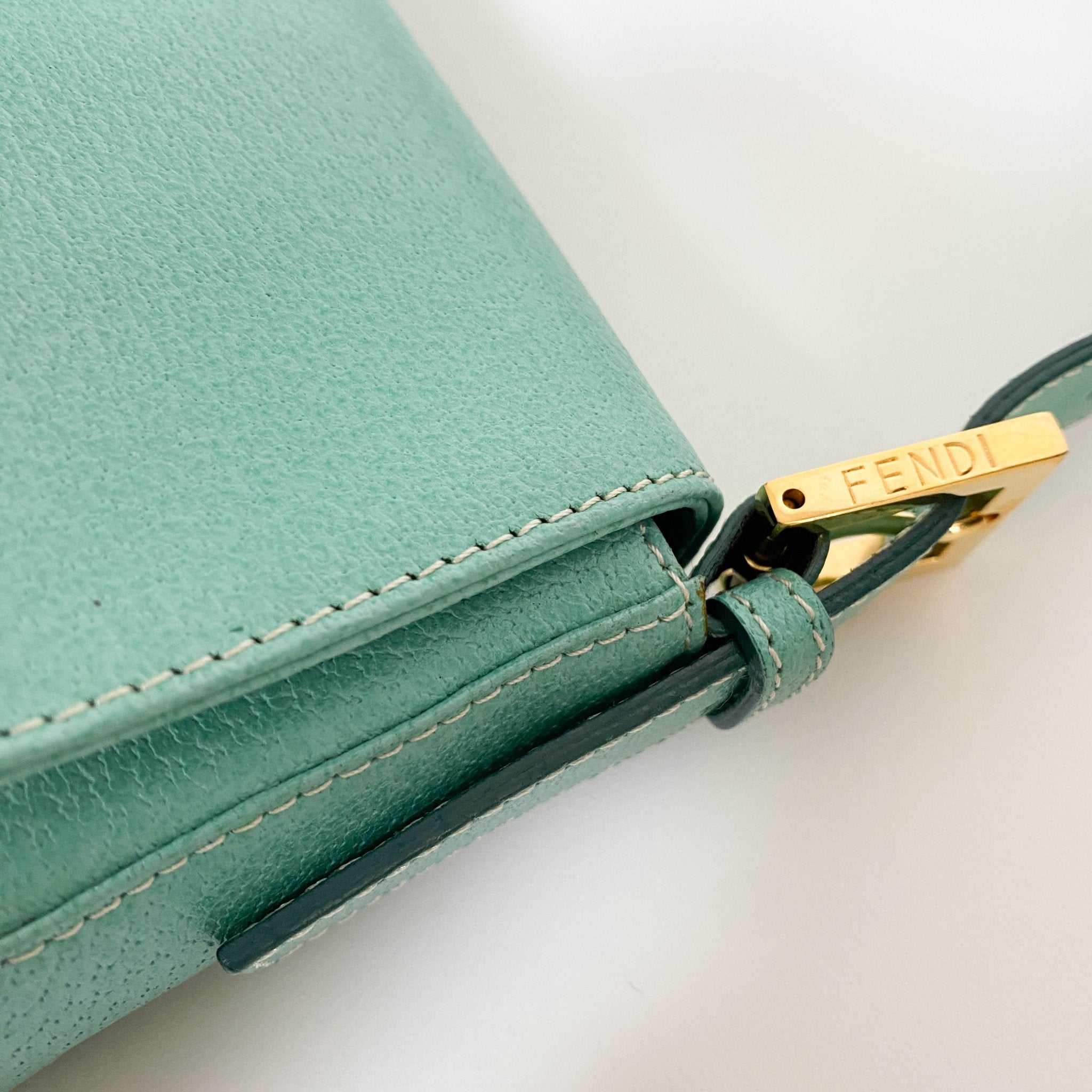 FENDI Baguette Emerald Green Leather Marble Hardware Shoulder Bag, in , Sold by HIVE PRELOVED - Shoulder Bags, ,