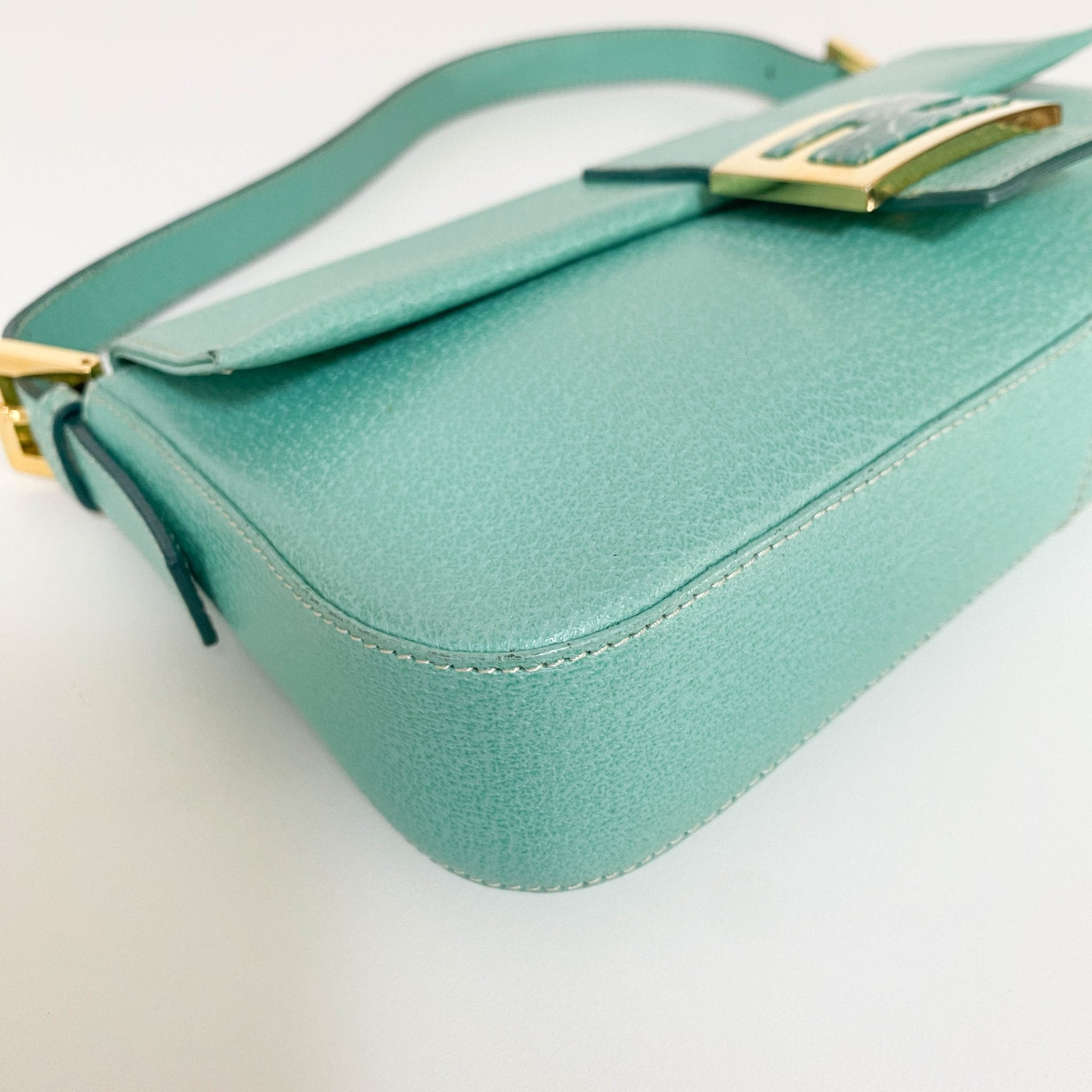 FENDI Baguette Emerald Green Leather Marble Hardware Shoulder Bag, in , Sold by HIVE PRELOVED - Shoulder Bags, ,