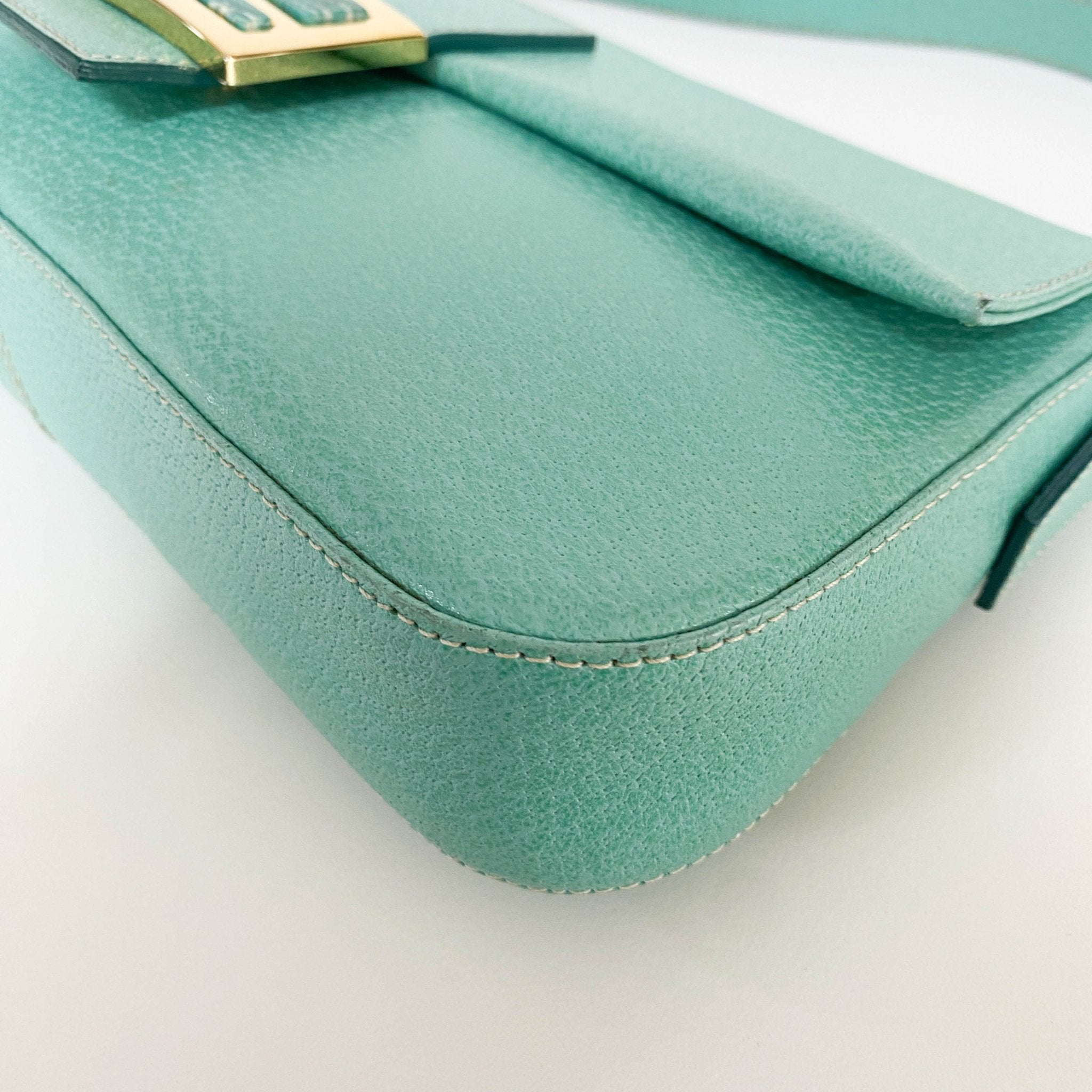 FENDI Baguette Emerald Green Leather Marble Hardware Shoulder Bag, in , Sold by HIVE PRELOVED - Shoulder Bags, ,