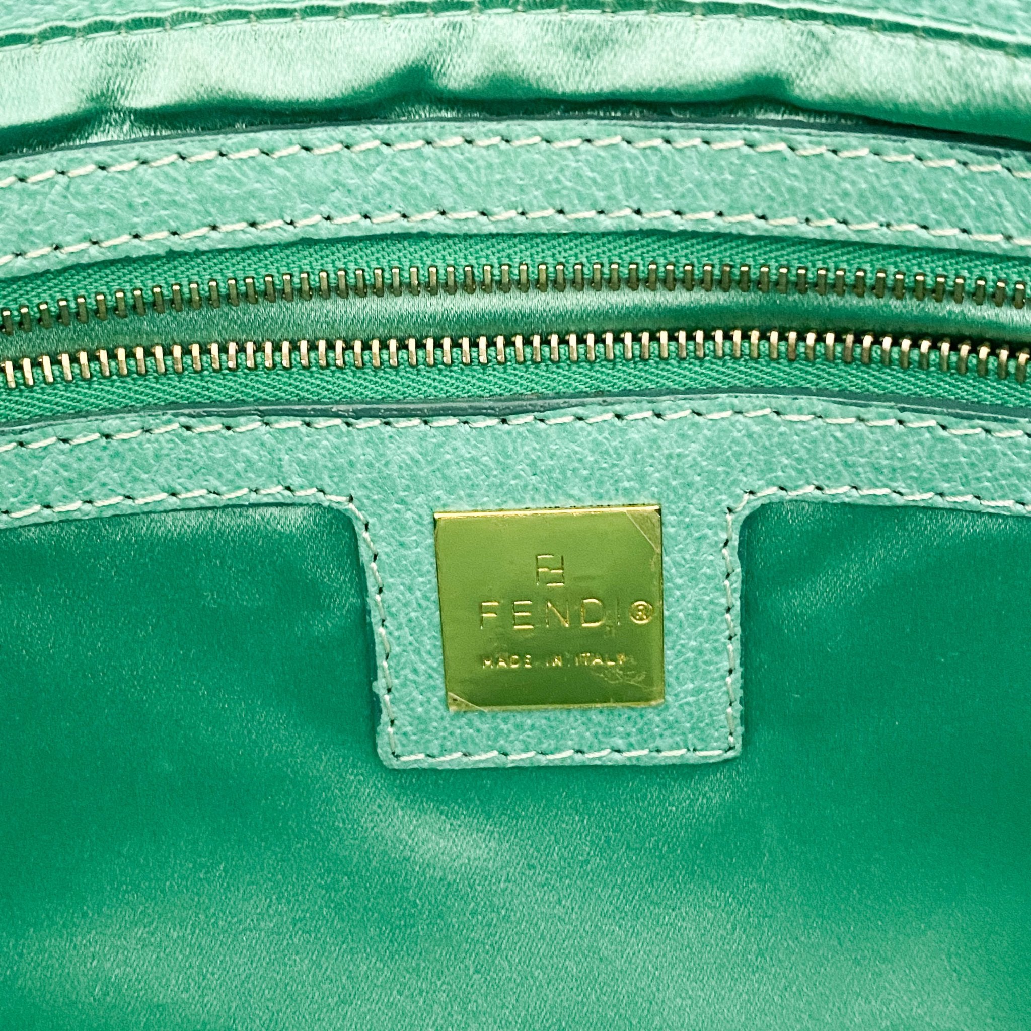 FENDI Baguette Emerald Green Leather Marble Hardware Shoulder Bag, in , Sold by HIVE PRELOVED - Shoulder Bags, ,