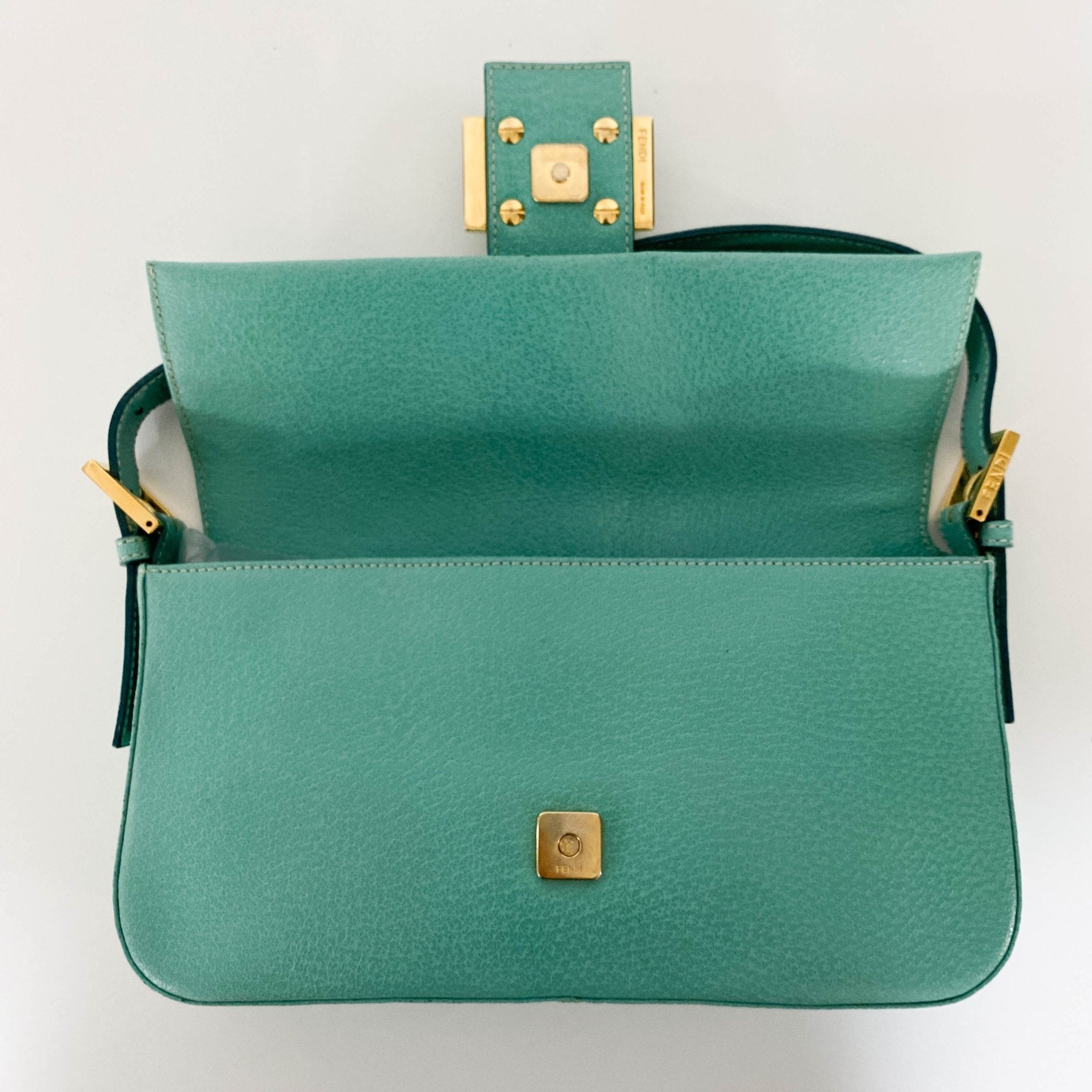 FENDI Baguette Emerald Green Leather Marble Hardware Shoulder Bag, in , Sold by HIVE PRELOVED - Shoulder Bags, ,