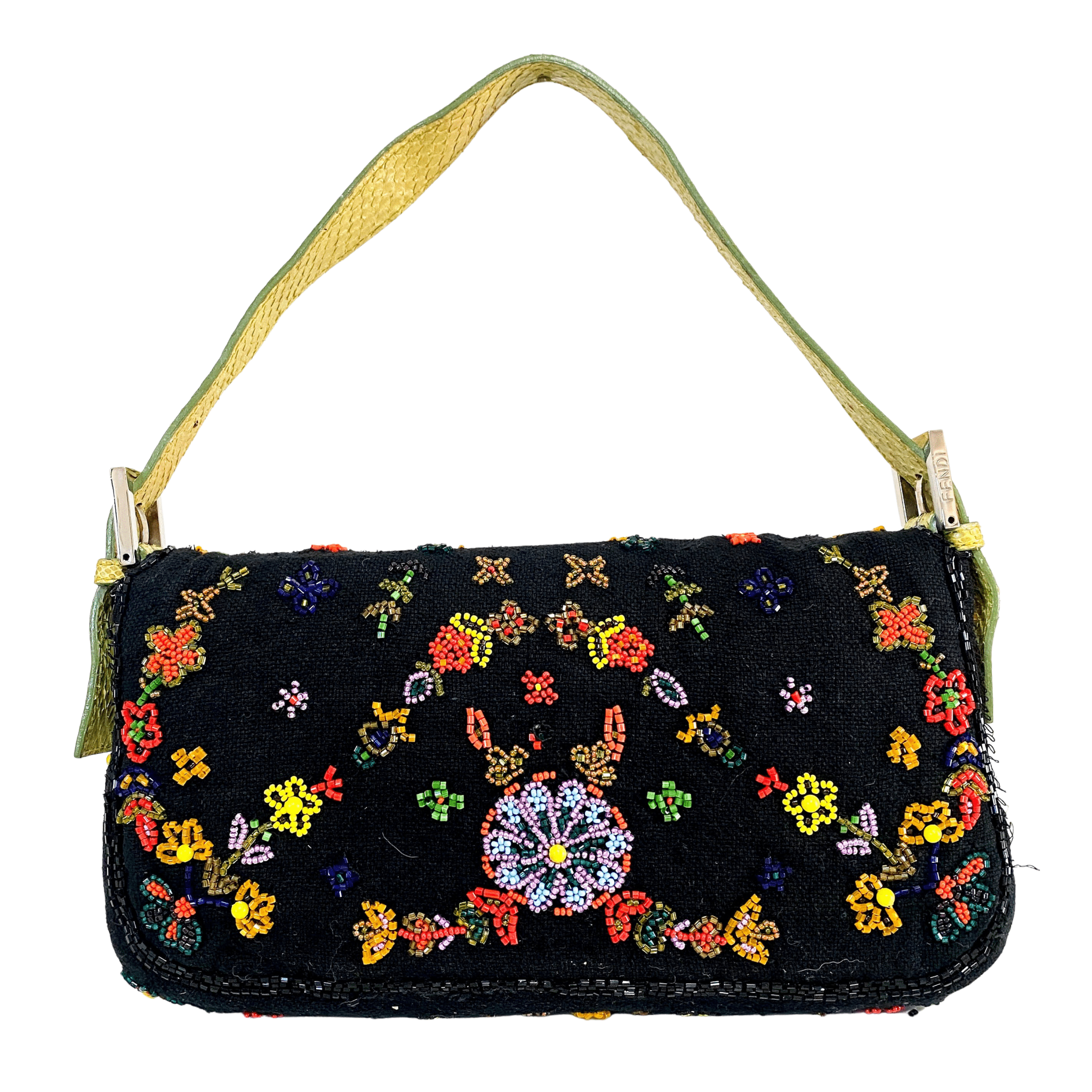 FENDI Baguette Floral Beaded Shoulder Bag, in , Sold by HIVE PRELOVED - Shoulder Bags, ,