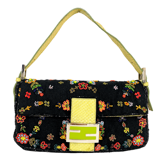 FENDI Baguette Floral Beaded Shoulder Bag, in , Sold by HIVE PRELOVED - Shoulder Bags, ,