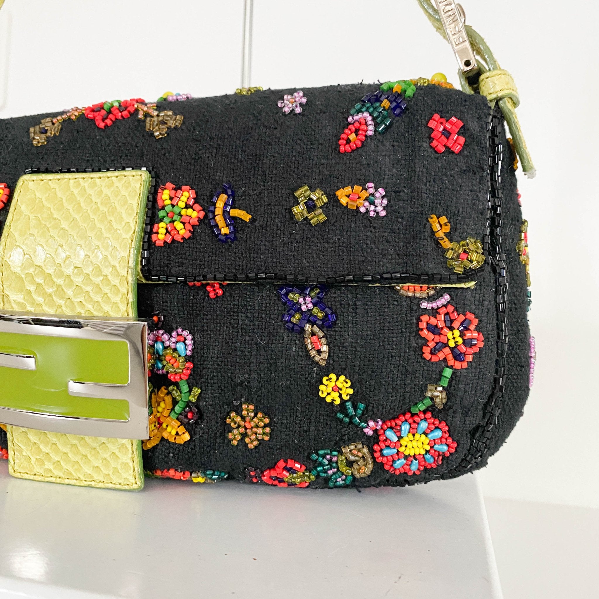 FENDI Baguette Floral Beaded Shoulder Bag, in , Sold by HIVE PRELOVED - Shoulder Bags, ,