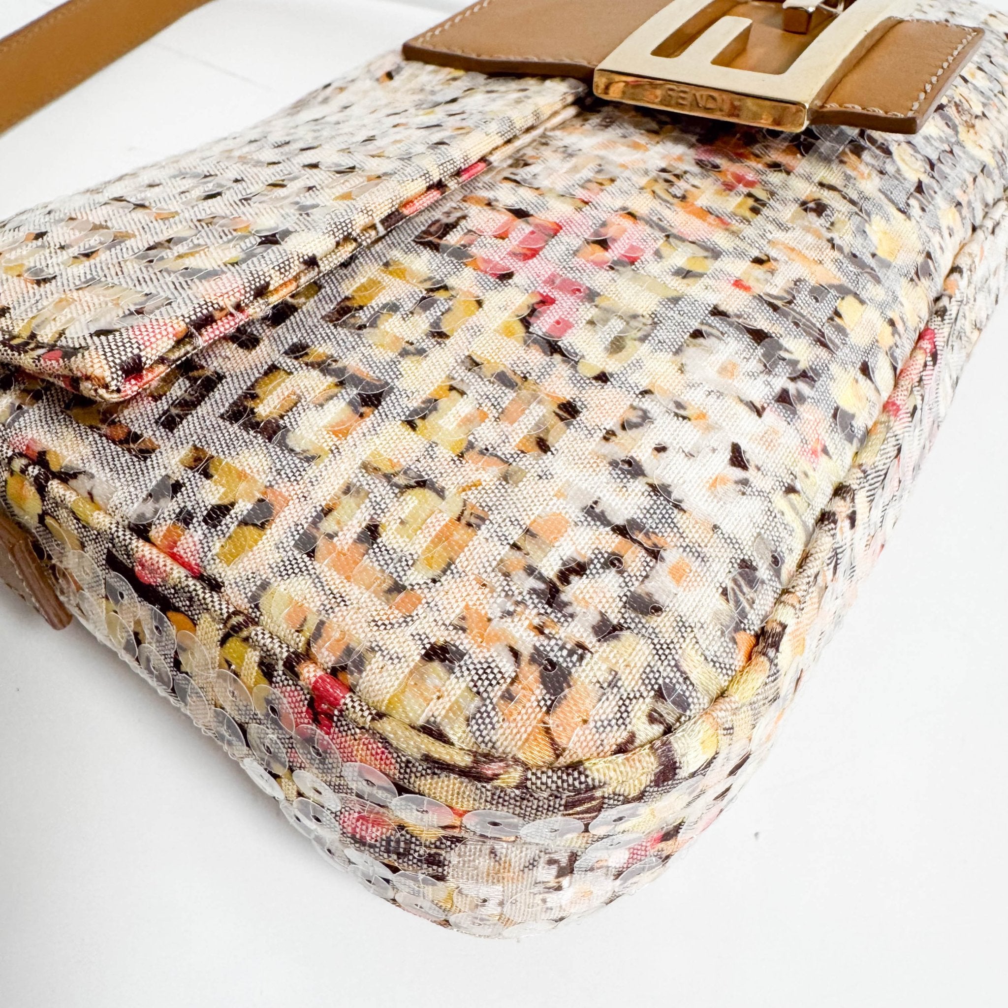 FENDI Baguette Floral Design Sequin Shoulder Bag, in , Sold by HIVE PRELOVED - Shoulder Bags, ,