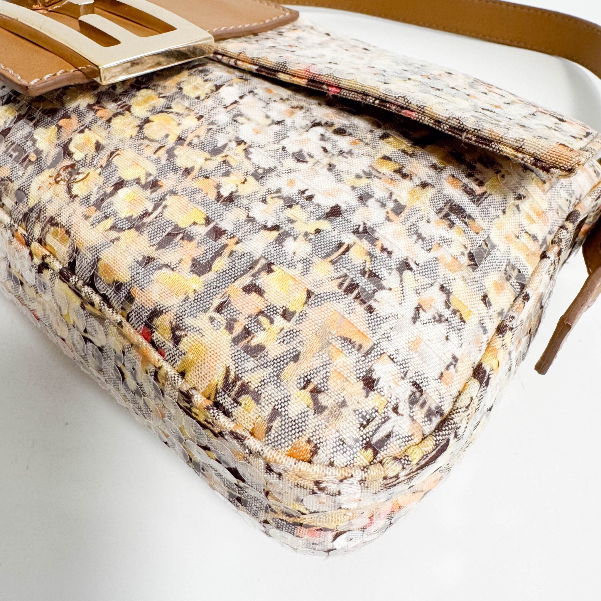 FENDI Baguette Floral Design Sequin Shoulder Bag, in , Sold by HIVE PRELOVED - Shoulder Bags, ,