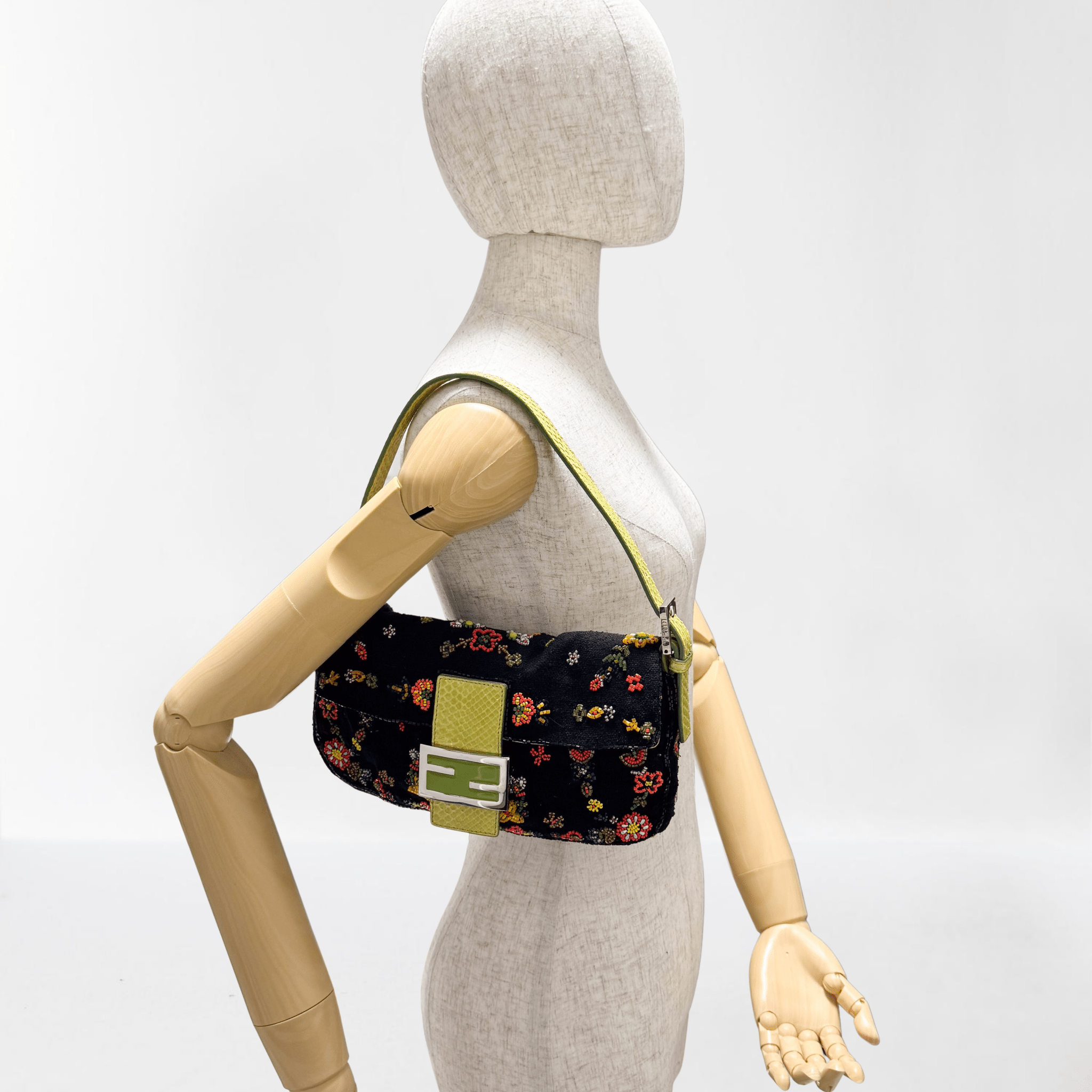 FENDI Baguette Floral Pattern Beads Embroidered, in , Sold by HIVE PRELOVED - Shoulder Bags, ,