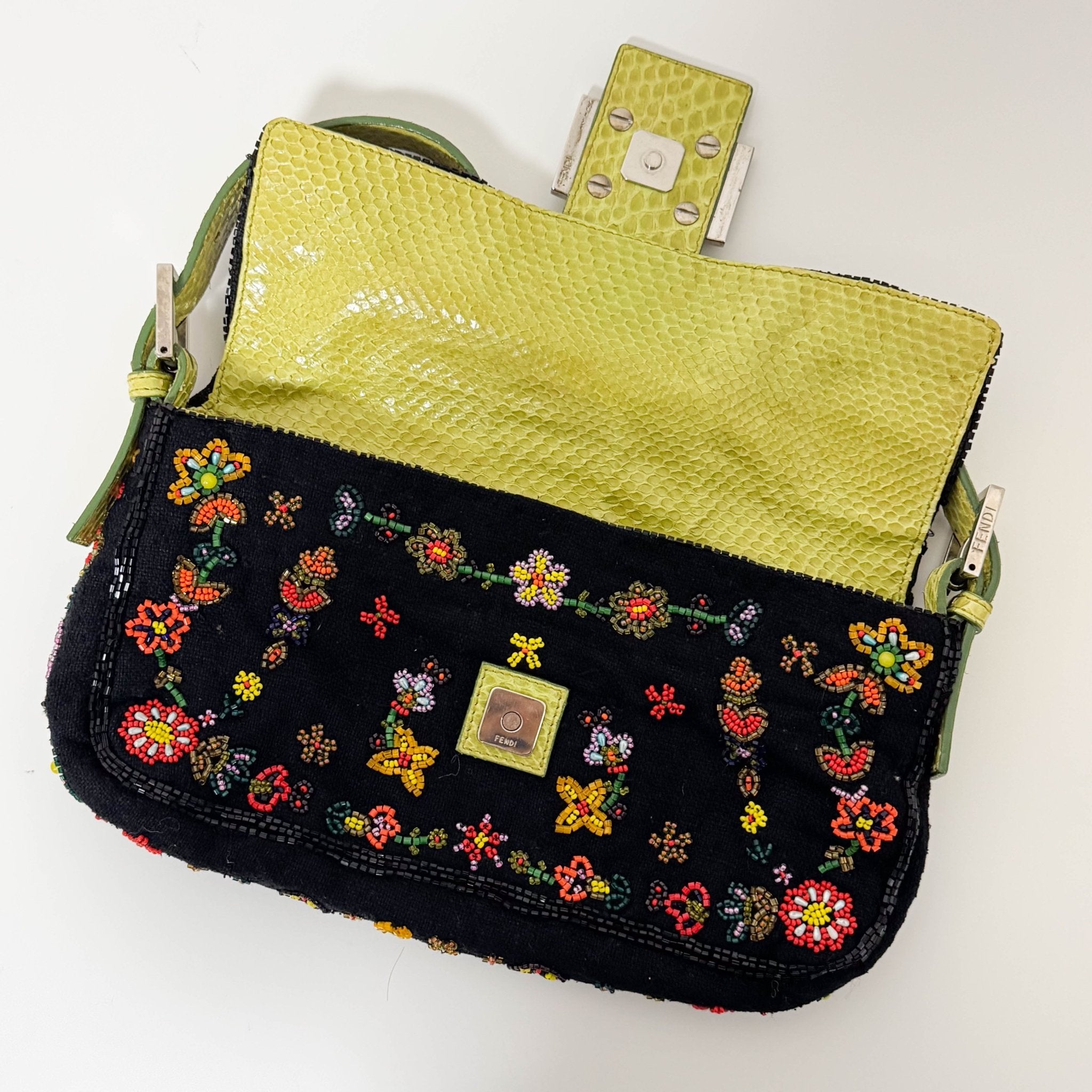 FENDI Baguette Floral Pattern Beads Embroidered, in , Sold by HIVE PRELOVED - Shoulder Bags, ,