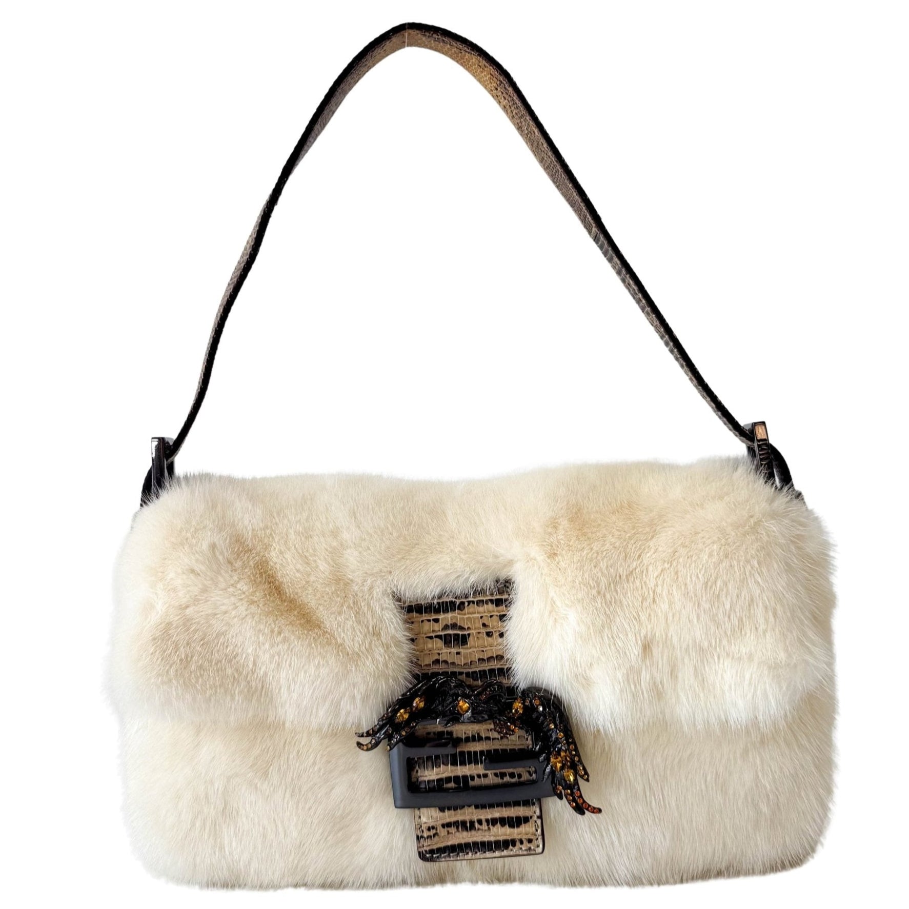 FENDI Baguette Fur Leather Shoulder Bag, in , Sold by HIVE PRELOVED - Shoulder Bags, ,