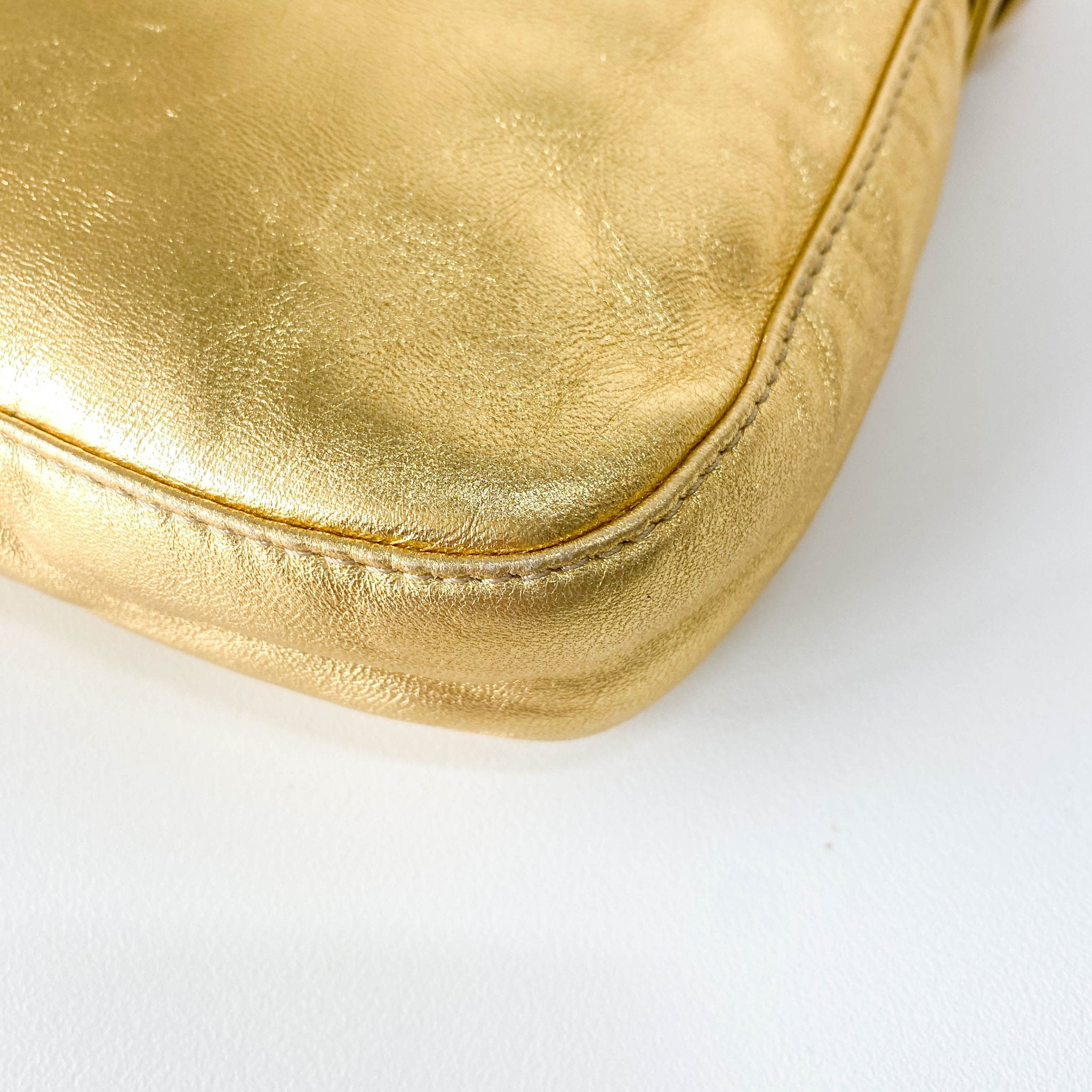 FENDI Baguette Gold Leather & Rhinestone FF Buckle Shoulder Bag, in , Sold by HIVE PRELOVED - Shoulder Bags, ,