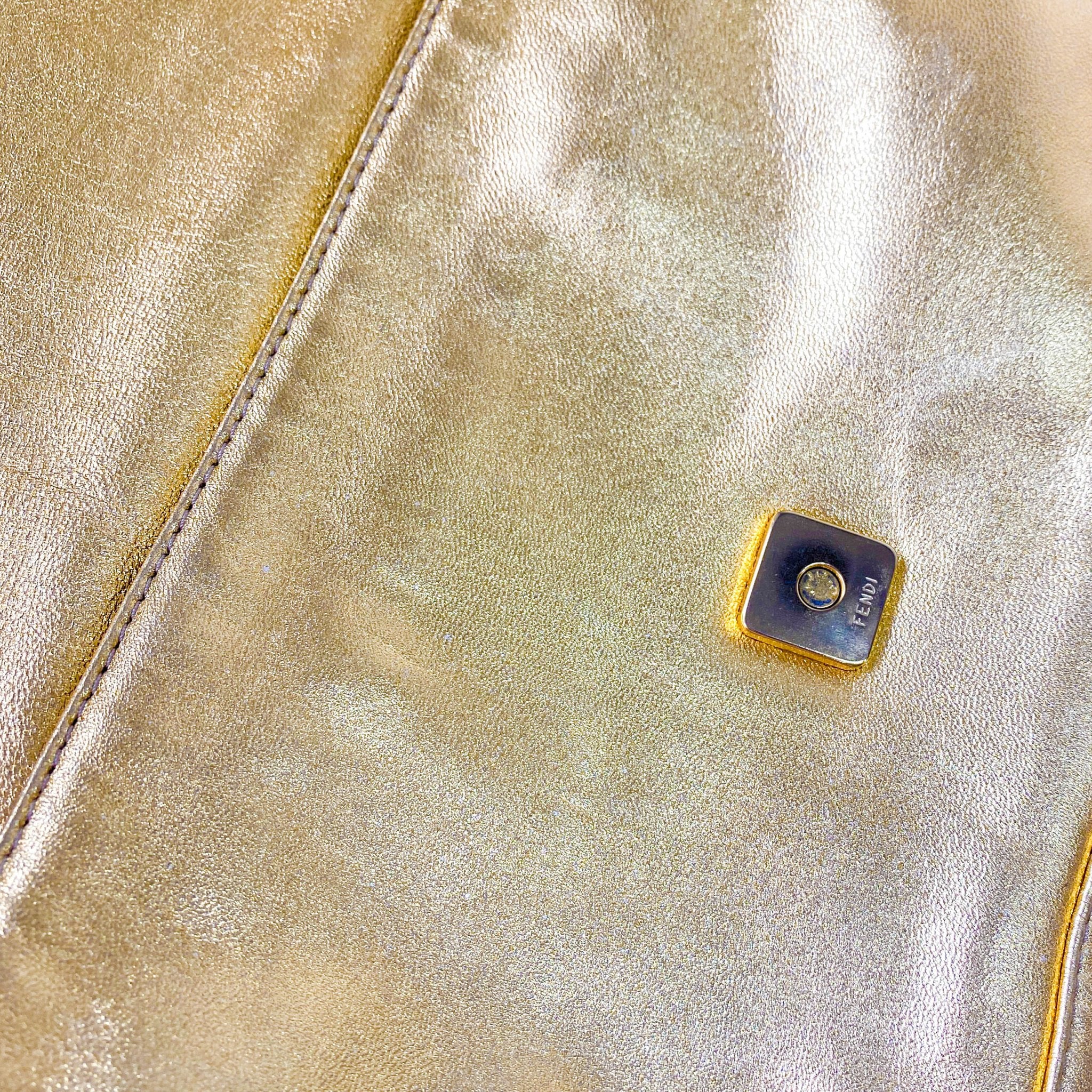 FENDI Baguette Gold Leather & Rhinestone FF Buckle Shoulder Bag, in , Sold by HIVE PRELOVED - Shoulder Bags, ,