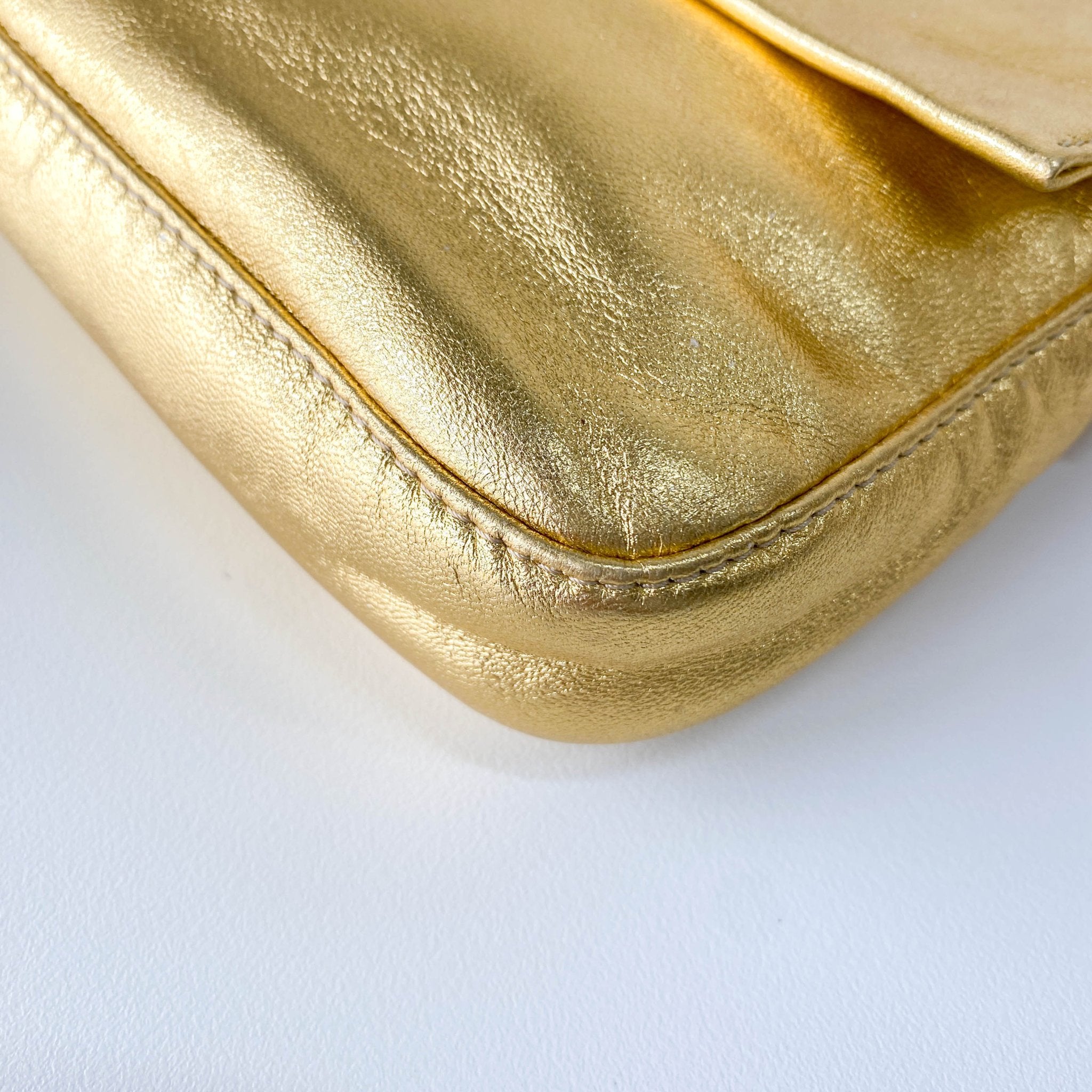 FENDI Baguette Gold Leather & Rhinestone FF Buckle Shoulder Bag, in , Sold by HIVE PRELOVED - Shoulder Bags, ,