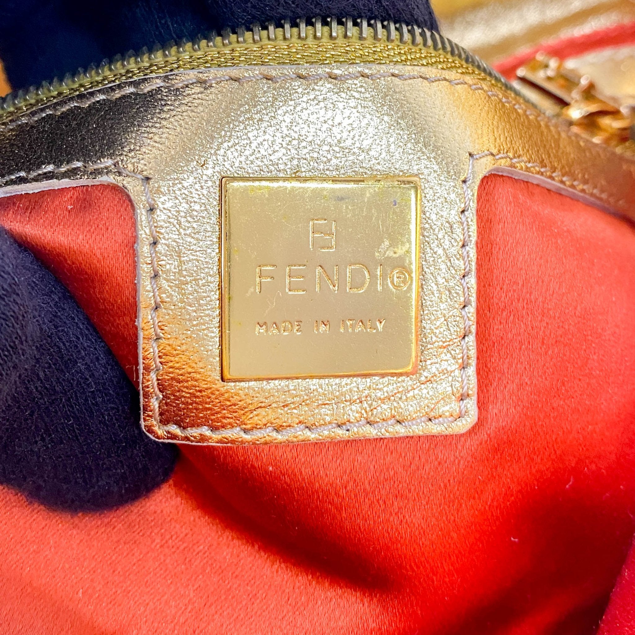 FENDI Baguette Gold Leather & Rhinestone FF Buckle Shoulder Bag, in , Sold by HIVE PRELOVED - Shoulder Bags, ,