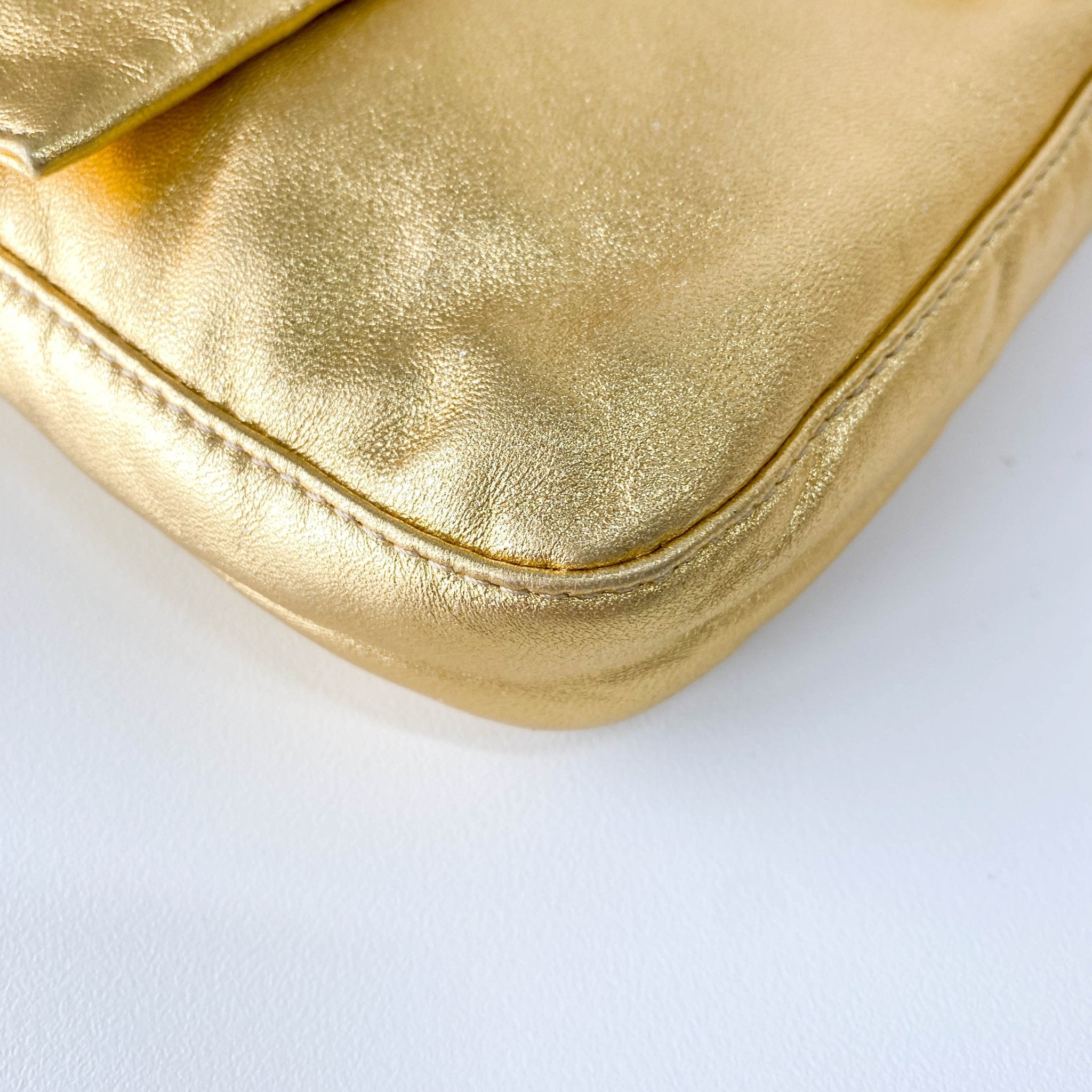 FENDI Baguette Gold Leather & Rhinestone FF Buckle Shoulder Bag, in , Sold by HIVE PRELOVED - Shoulder Bags, ,